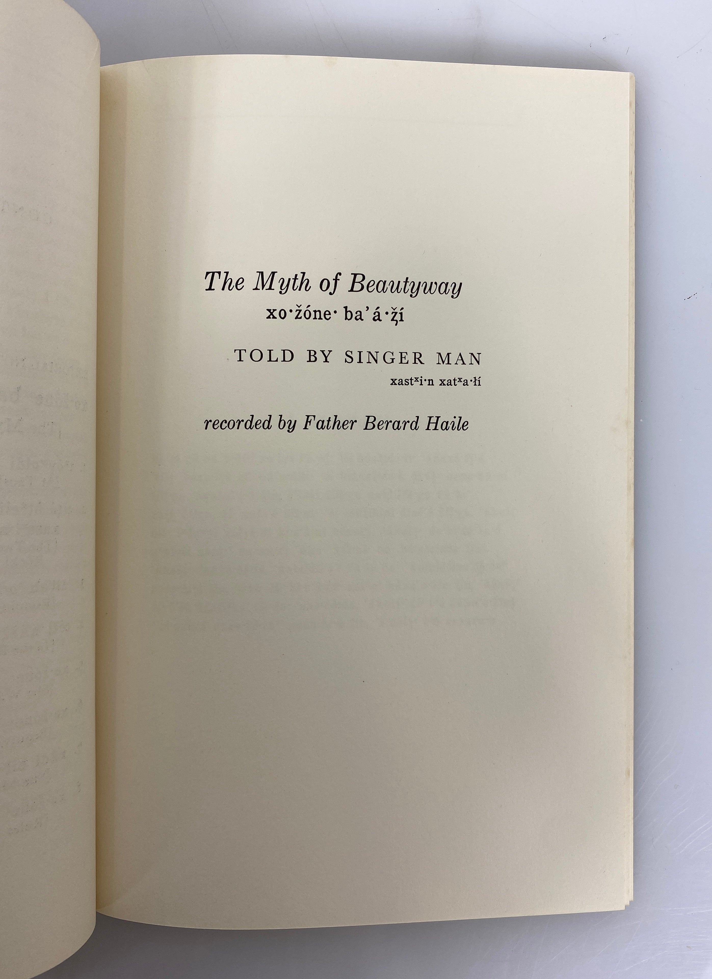 Beautyway A Navaho Ceremonial w Navaho Language Supplement 1957 HCDJ