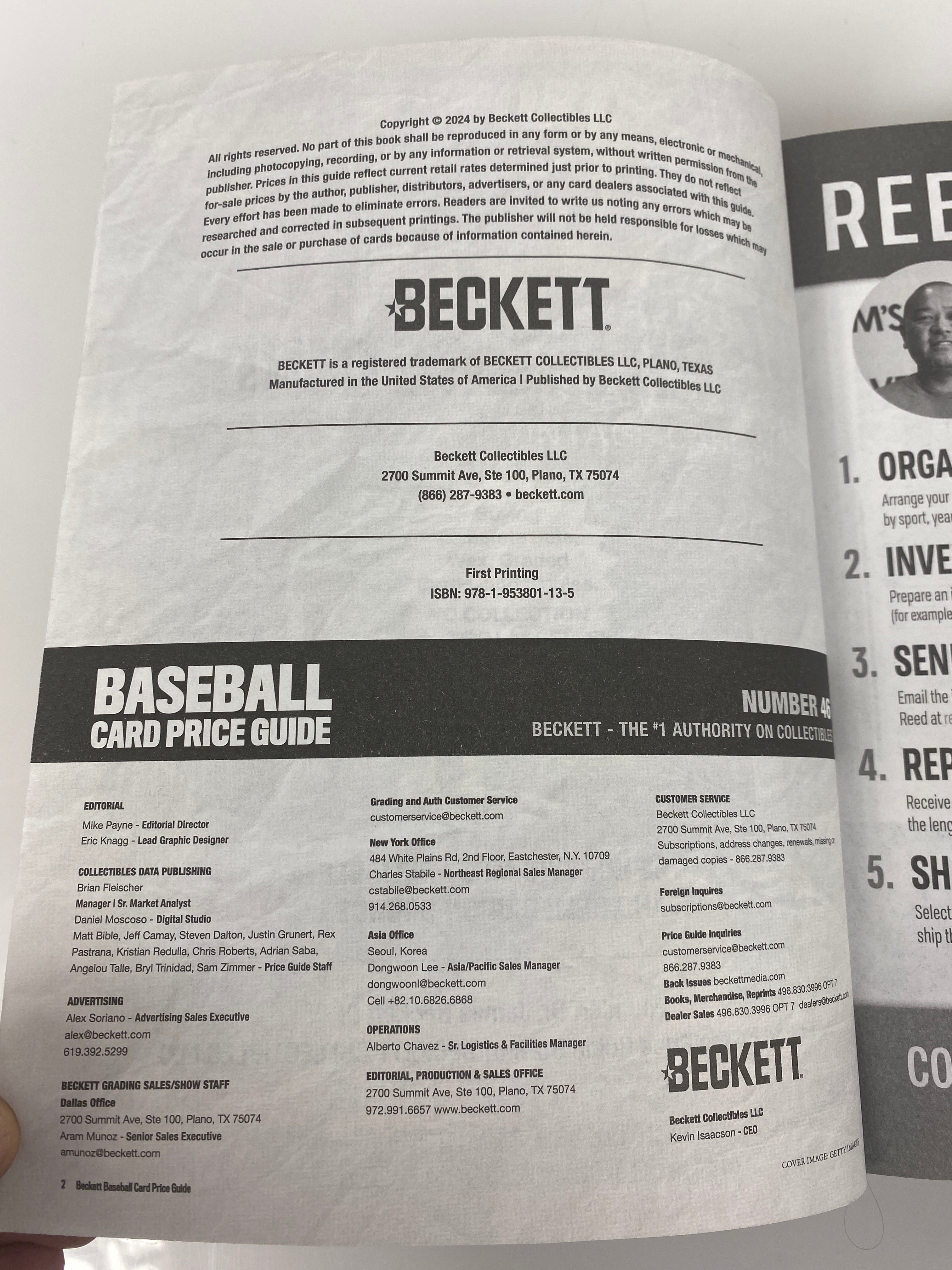 Beckett Baseball Card Guide 46th Edition 2024