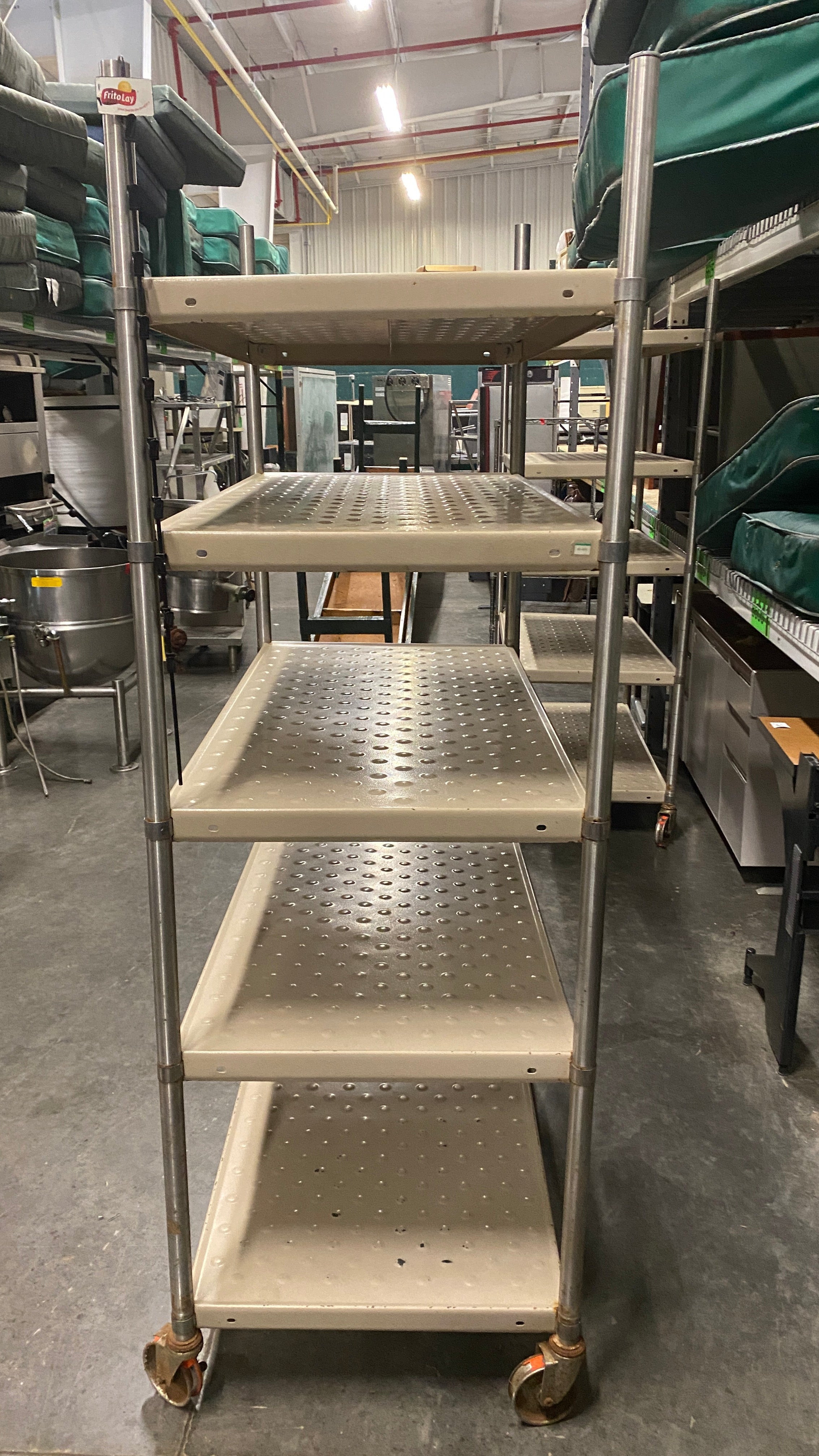 Beige Metal 5 Layer Shelf