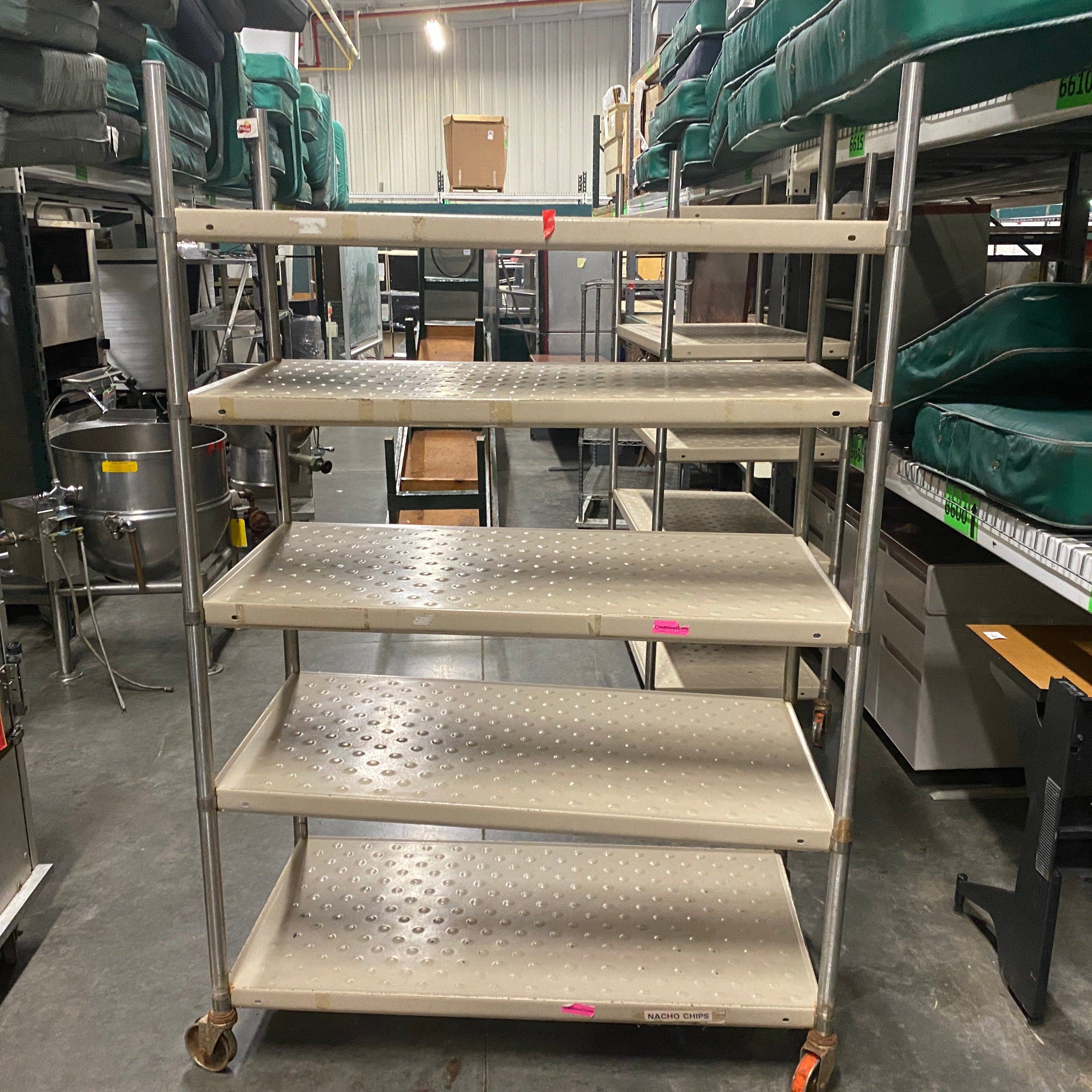Beige Metal 5 Layer Shelf
