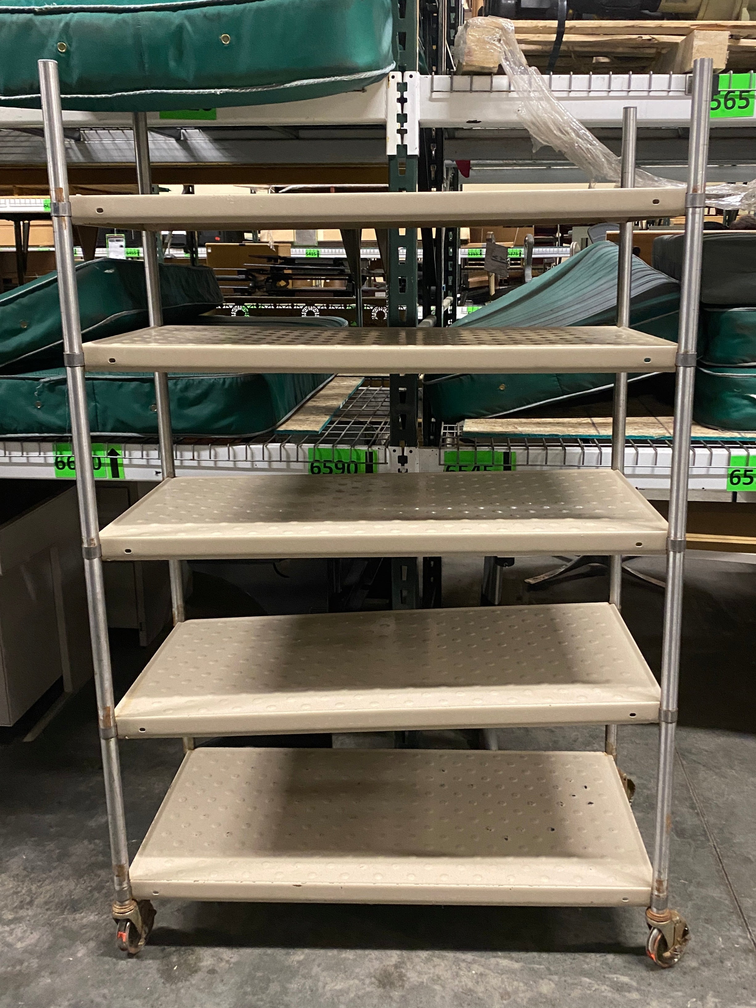 Beige Metal 5 Layer Shelf
