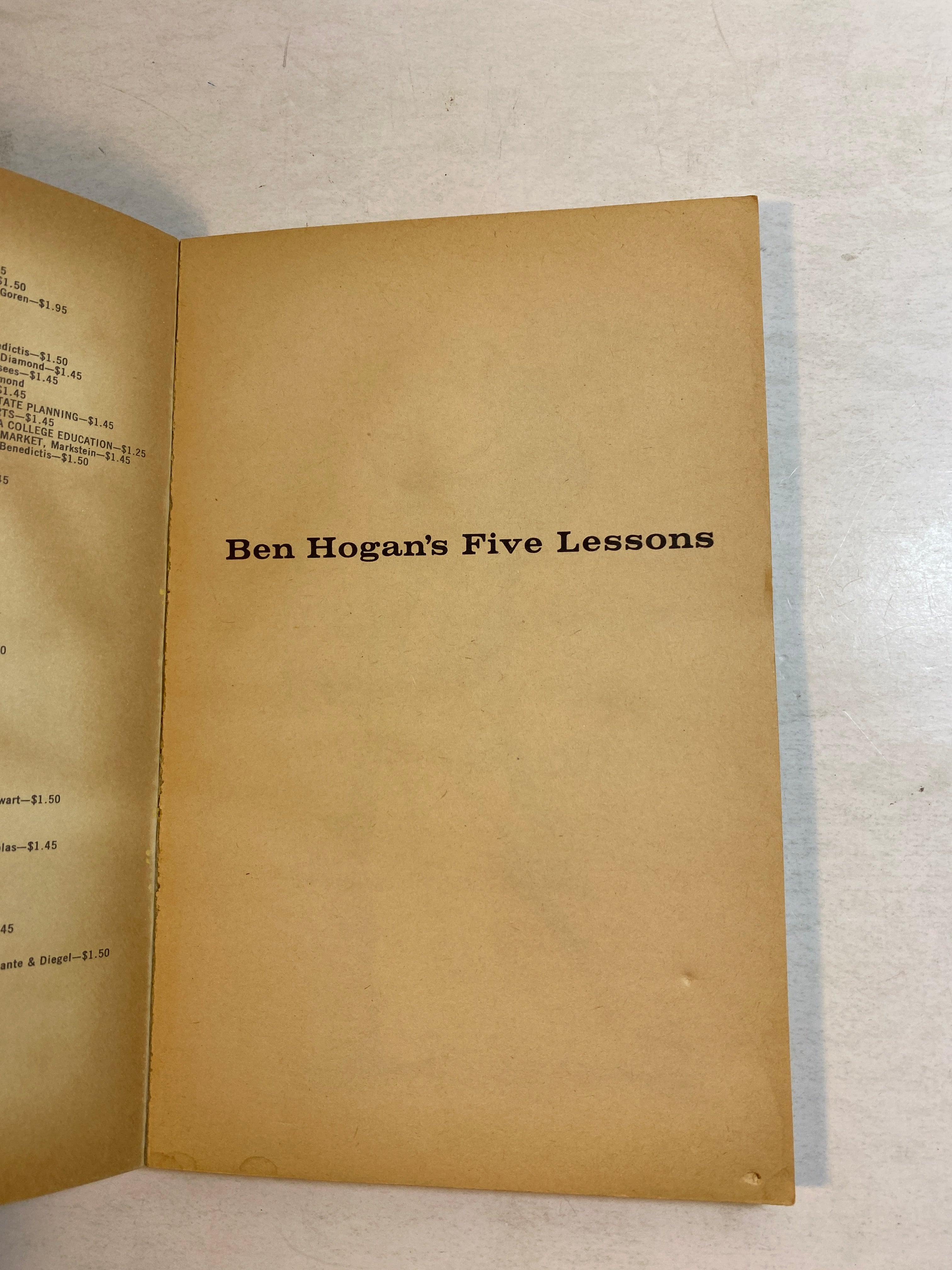 Ben Hogan Five Lessons Modern Golf Fundamentals SC 1973
