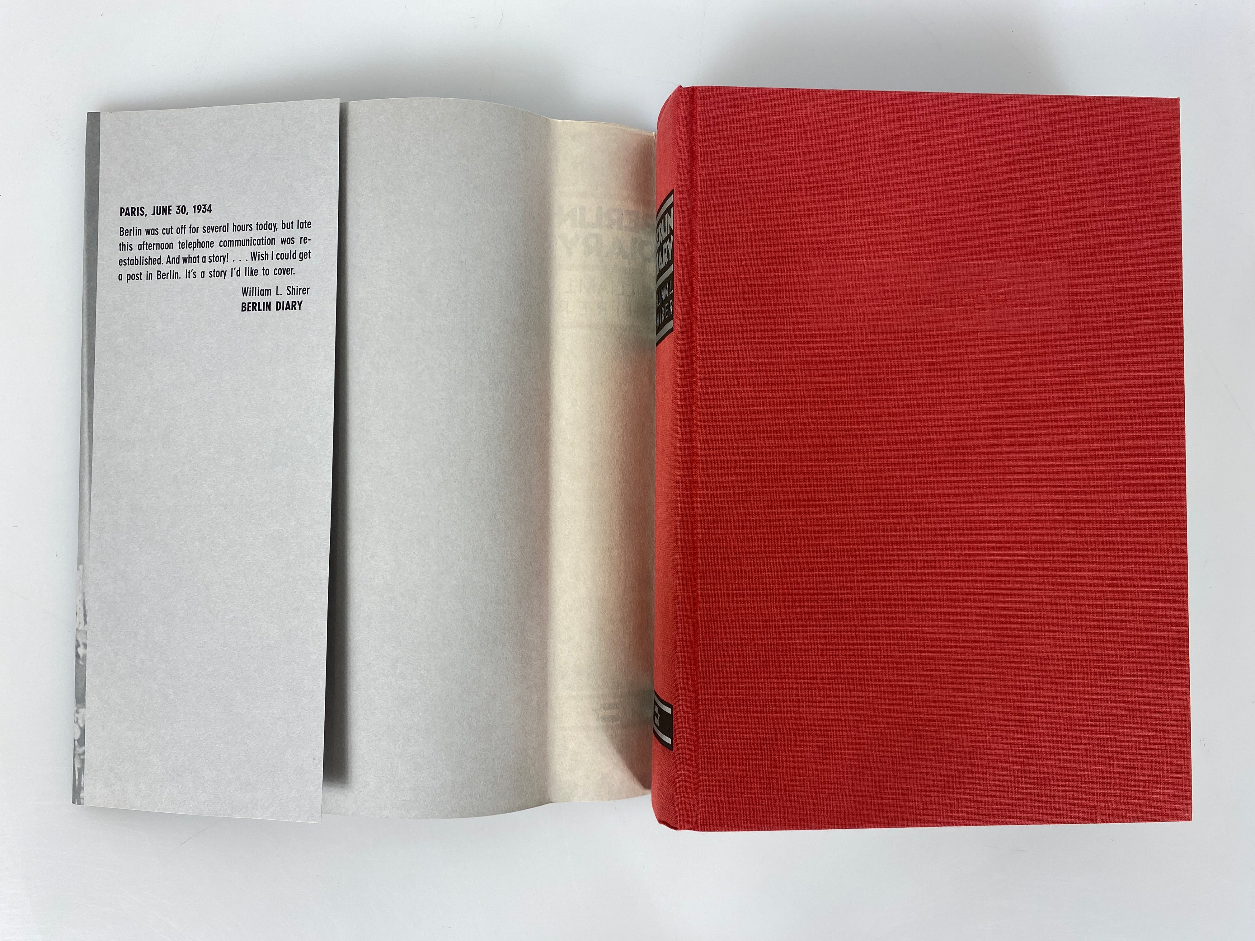 Berlin Diary by William Shirer 1987 BOMC Edition HC DJ Slipcase