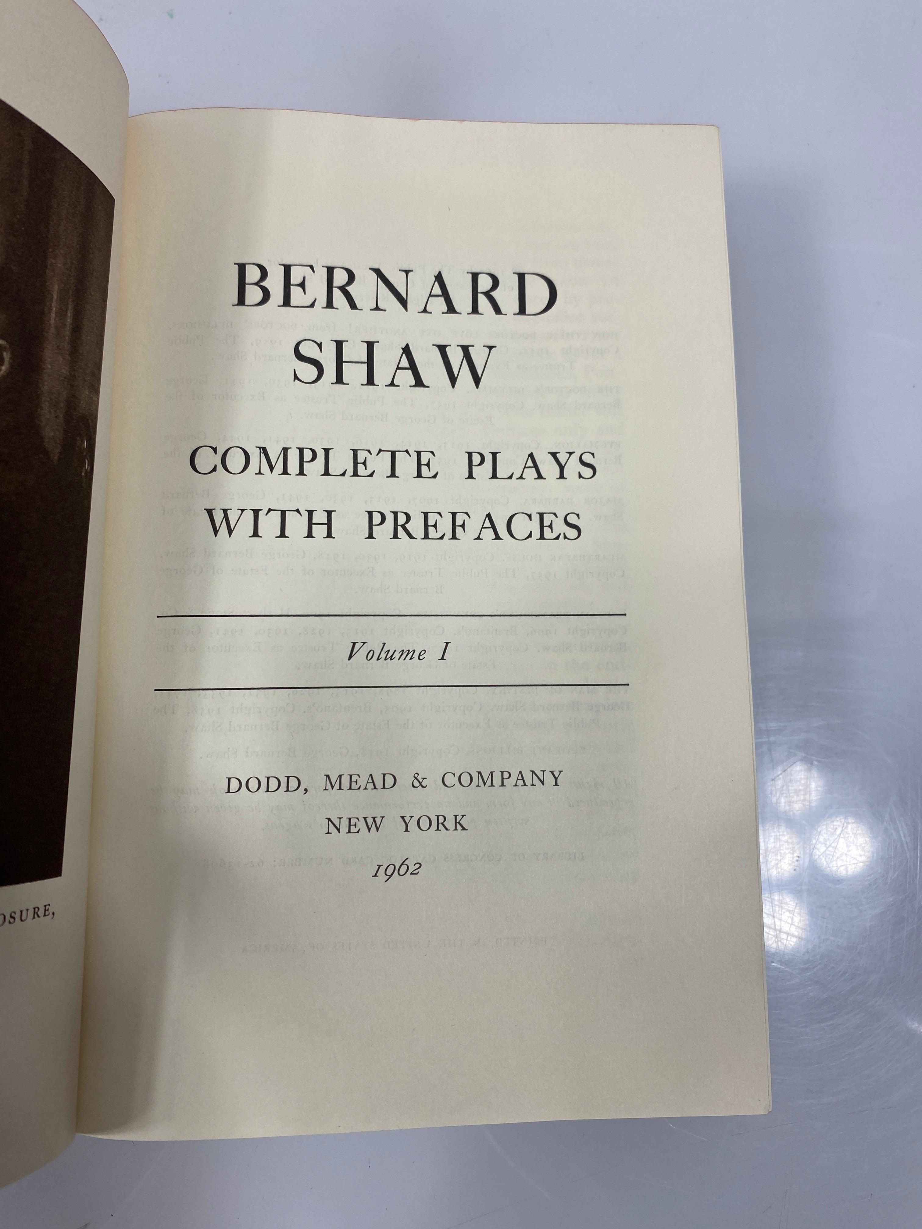 Bernard Shaw Complete Plays Vol I Ex-library 1962 HC