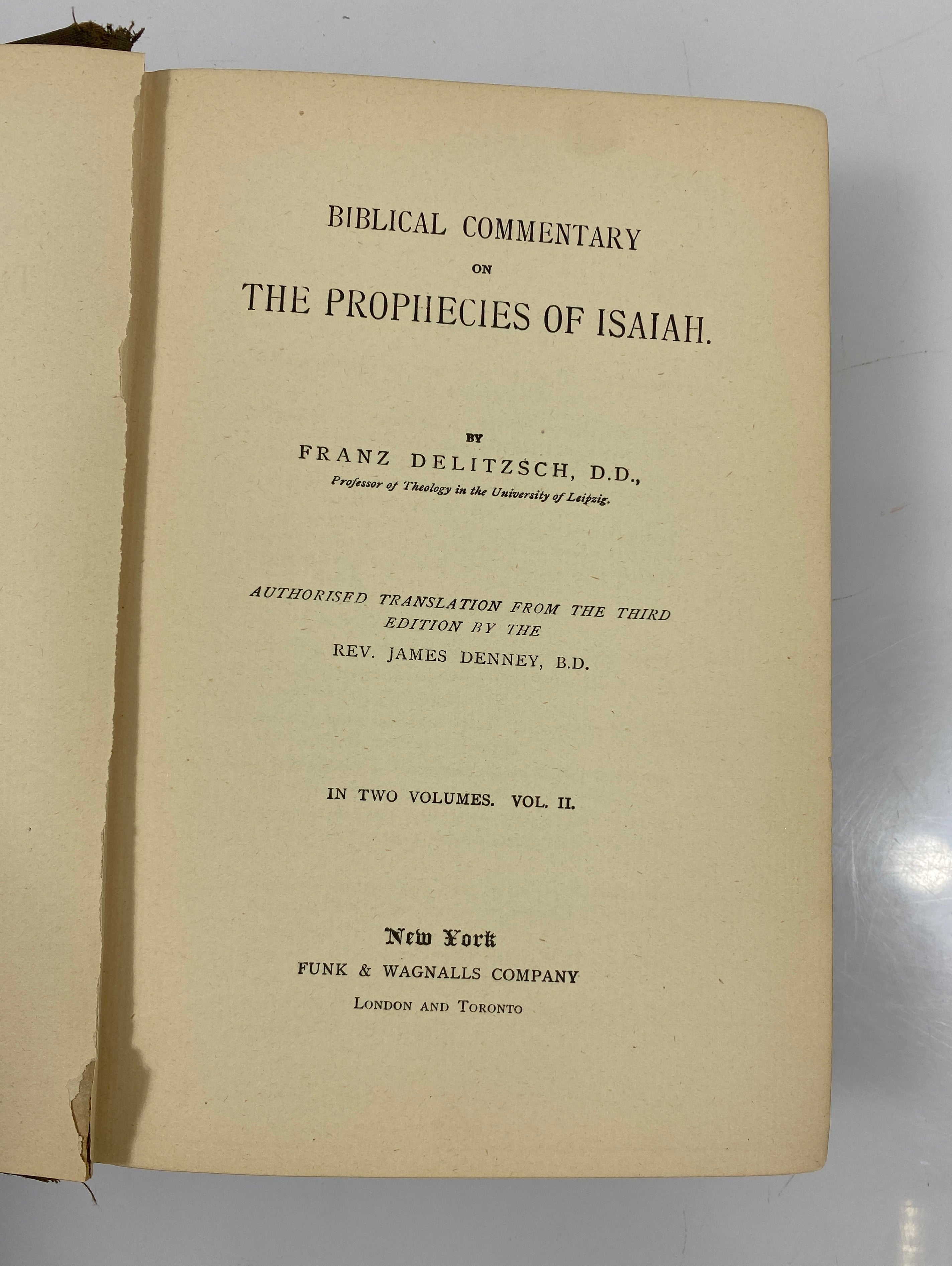 Biblical Commentary on the Prophecies of Isaiah Vol. II Delitzsch HC
