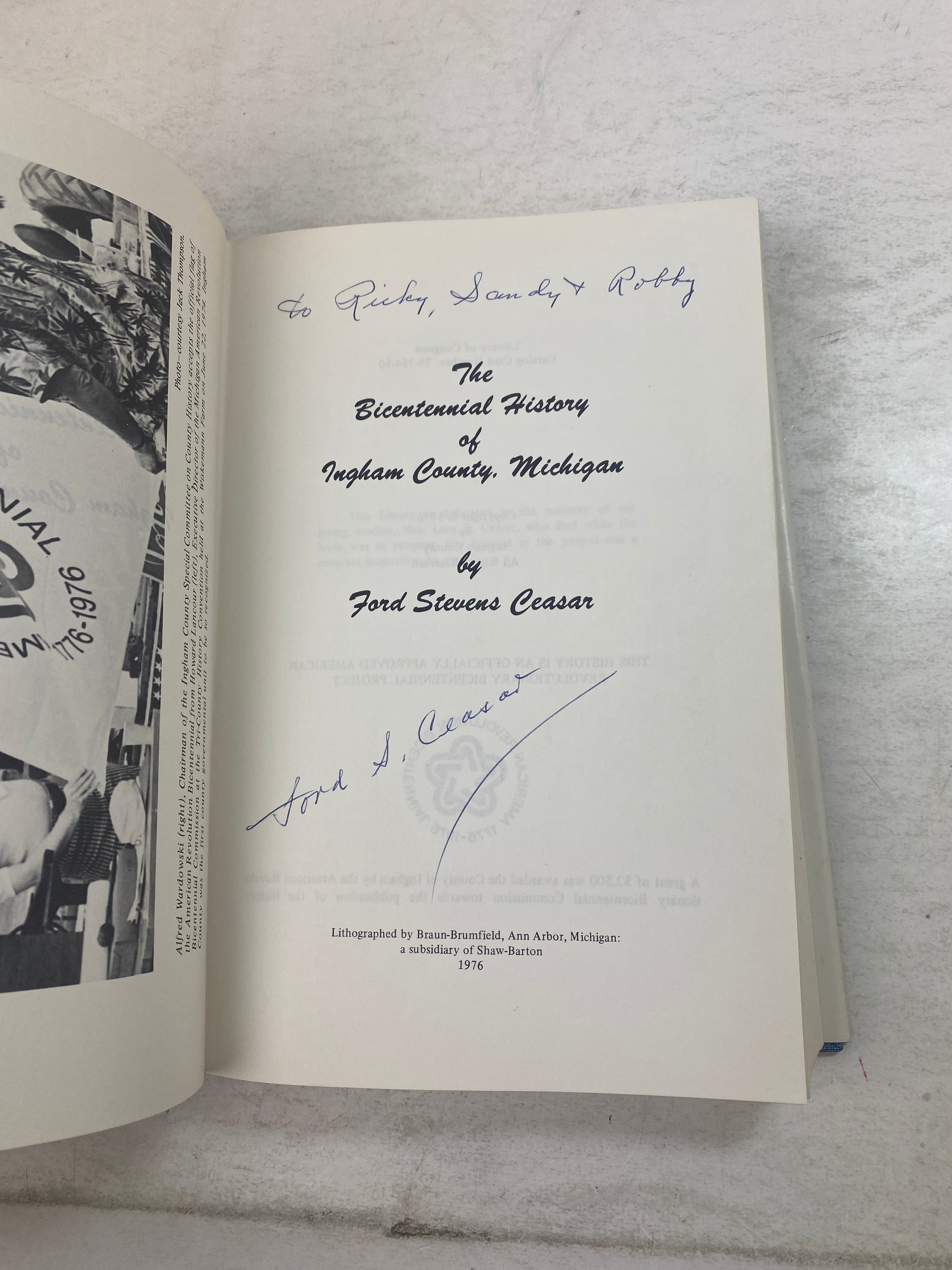 Bicentennial History of Ingham County, Michigan 1976 *Signed*