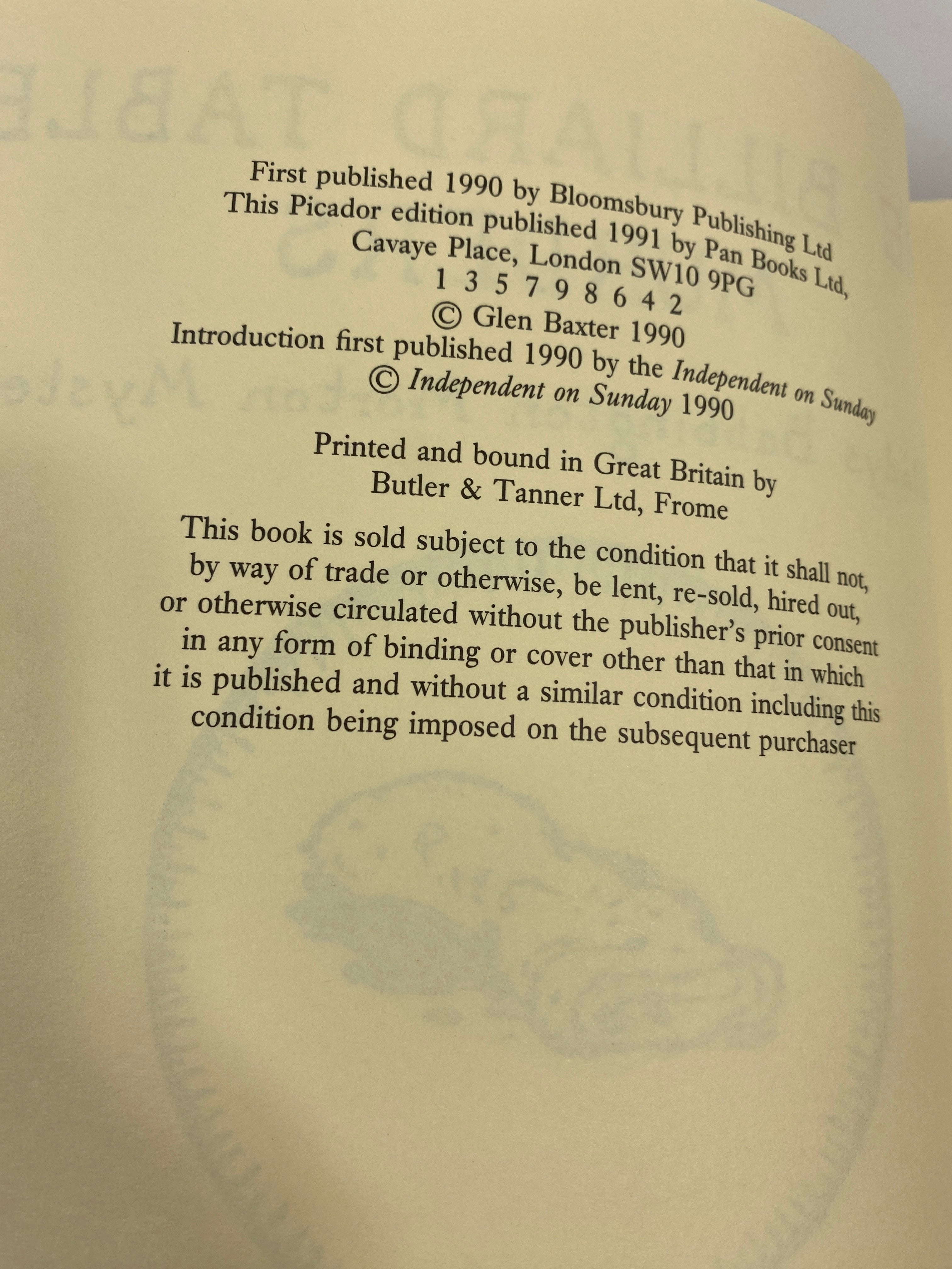 Billiard Table Murders Glen Baxter SC 1990