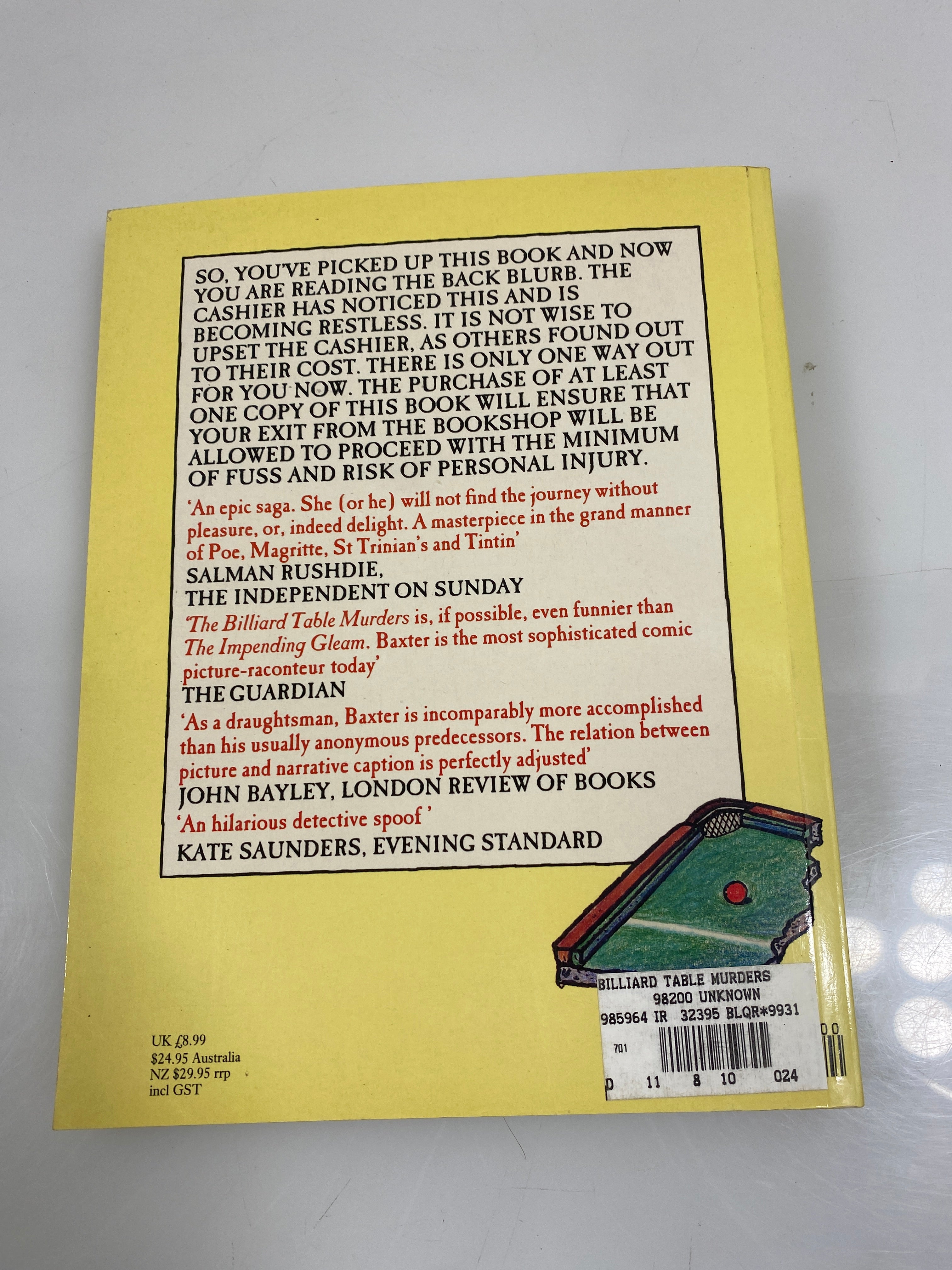 Billiard Table Murders Glen Baxter SC 1990