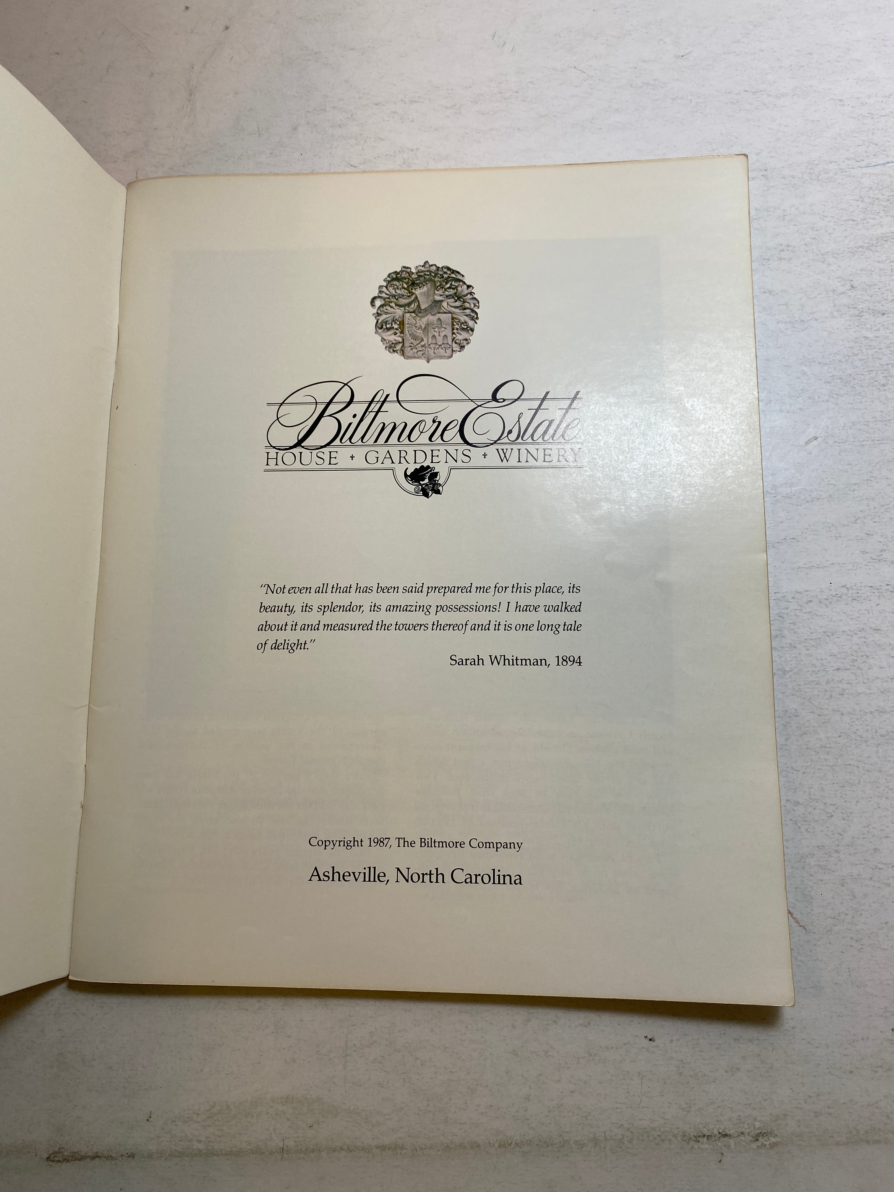 Biltmore Estate Illustrated Booklet SC 1984