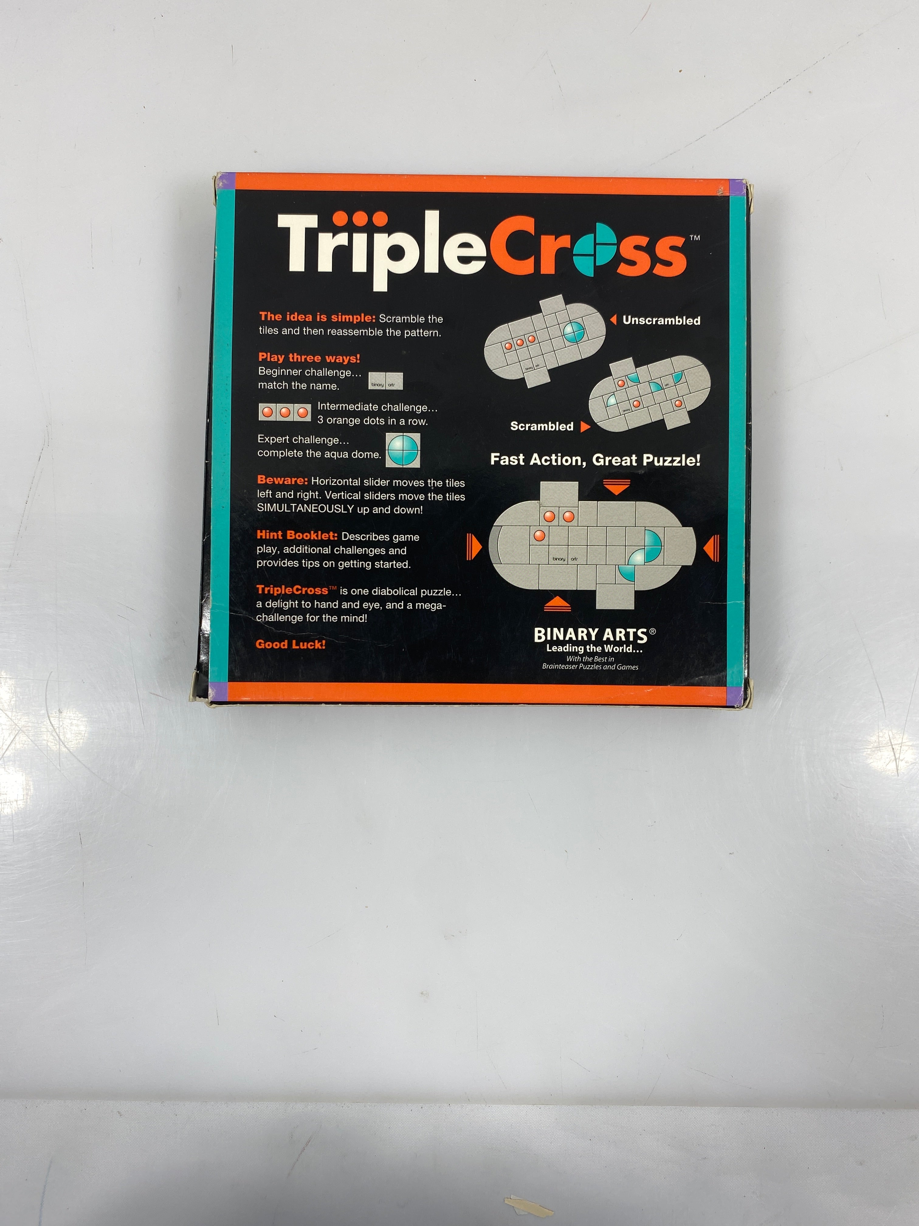 Binary Arts Triple Cross Grey Sliding Block Puzzle