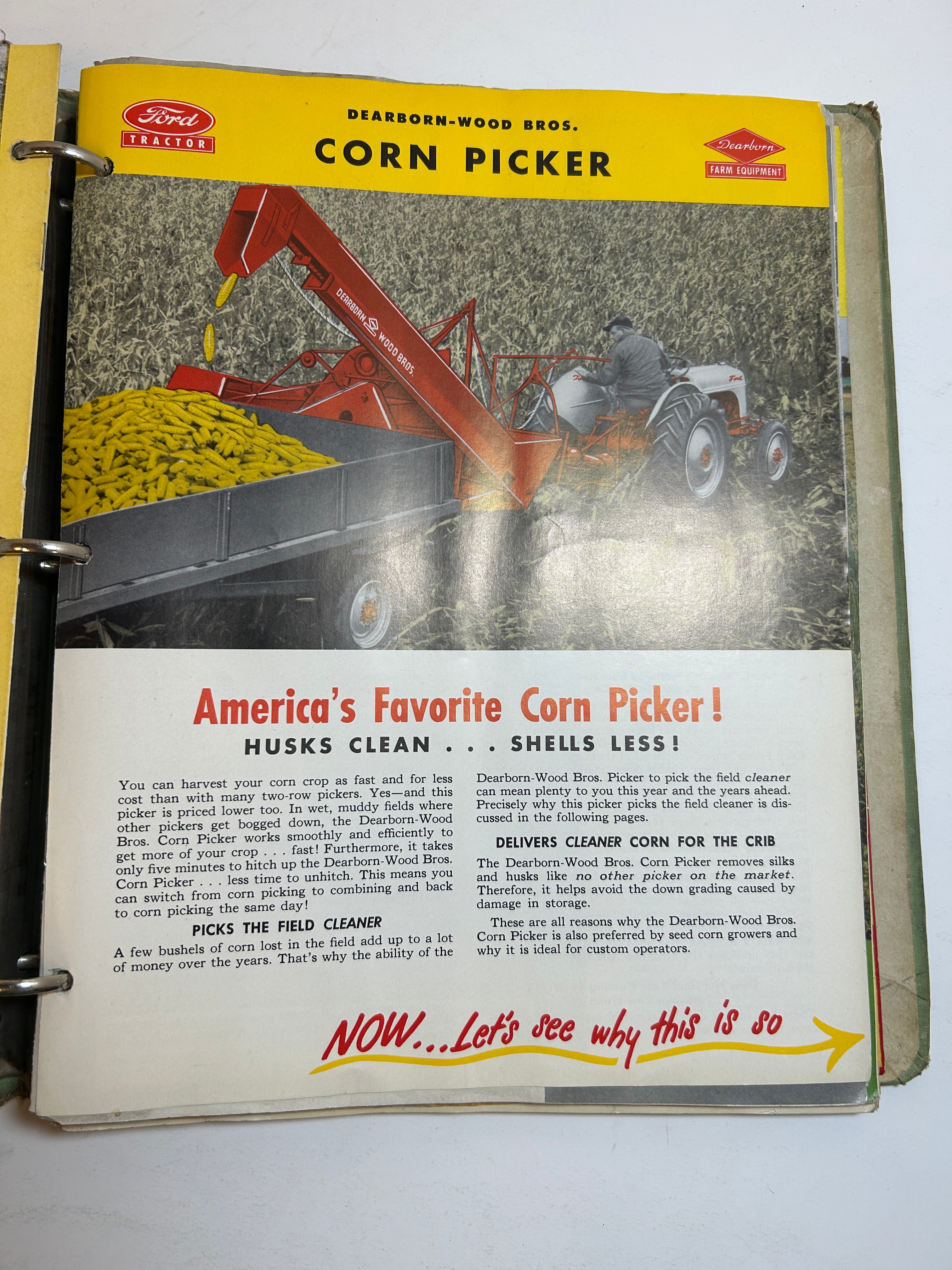 Binder of Vintage 1950s Farm Equipment Brochures and Advertisements