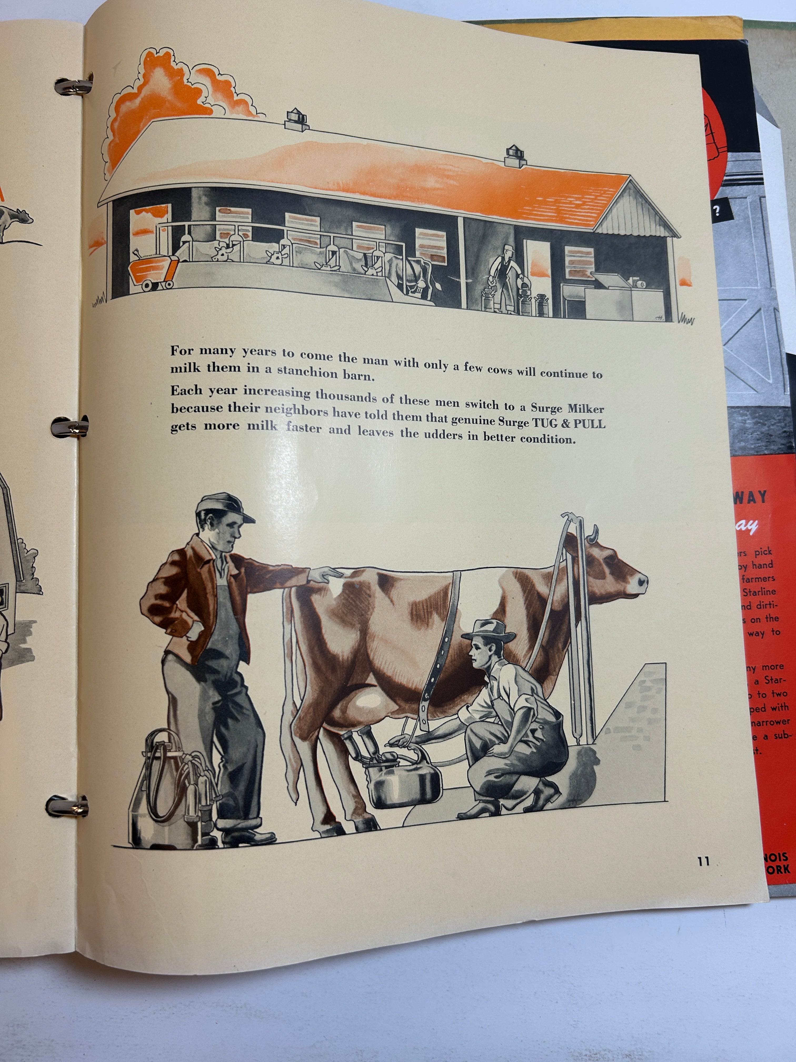 Binder of Vintage 1950s Farm Equipment Brochures and Advertisements
