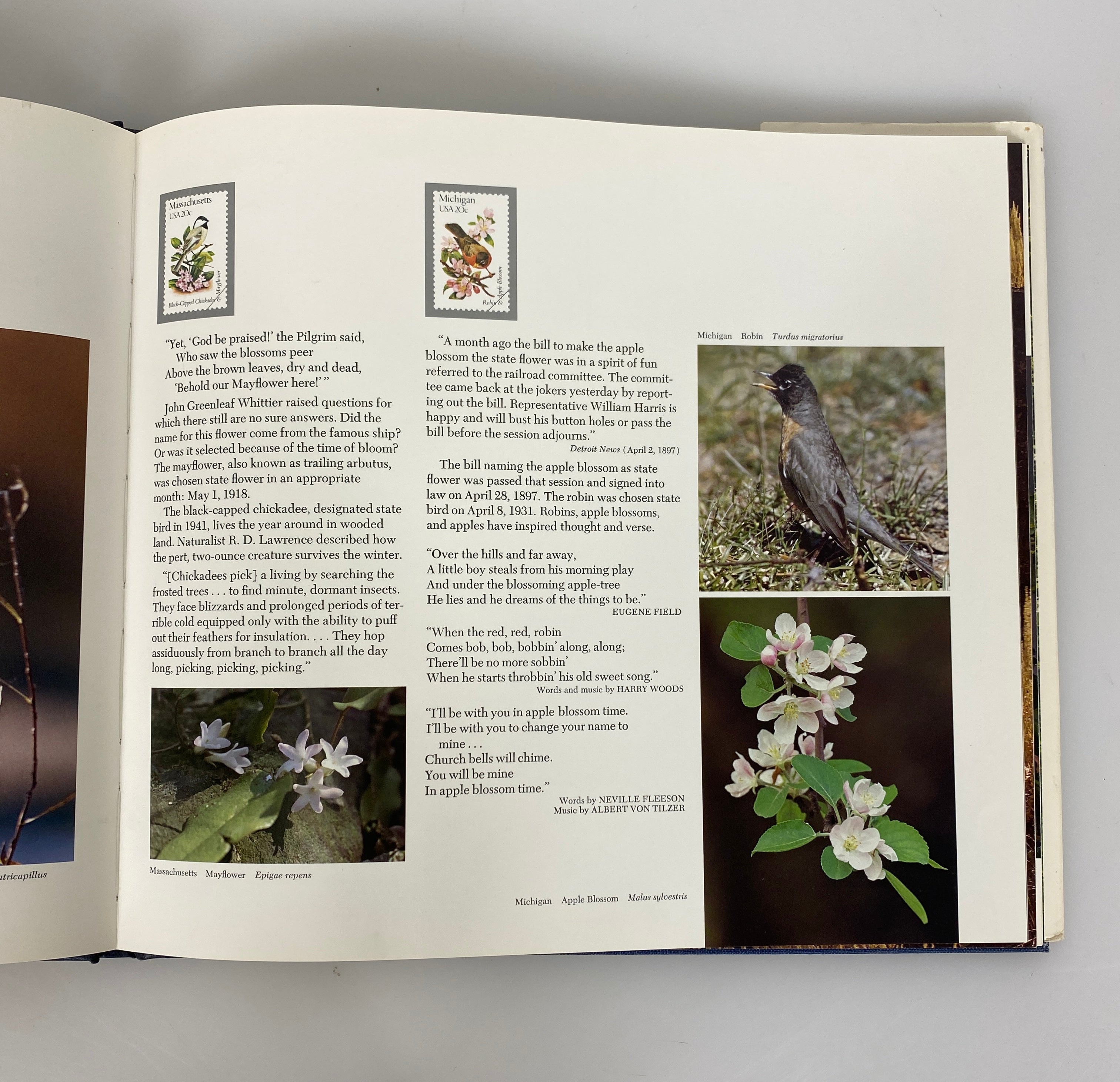 Birds & Flowers of the Fifty States 1982 HC DJ with Stamps Set