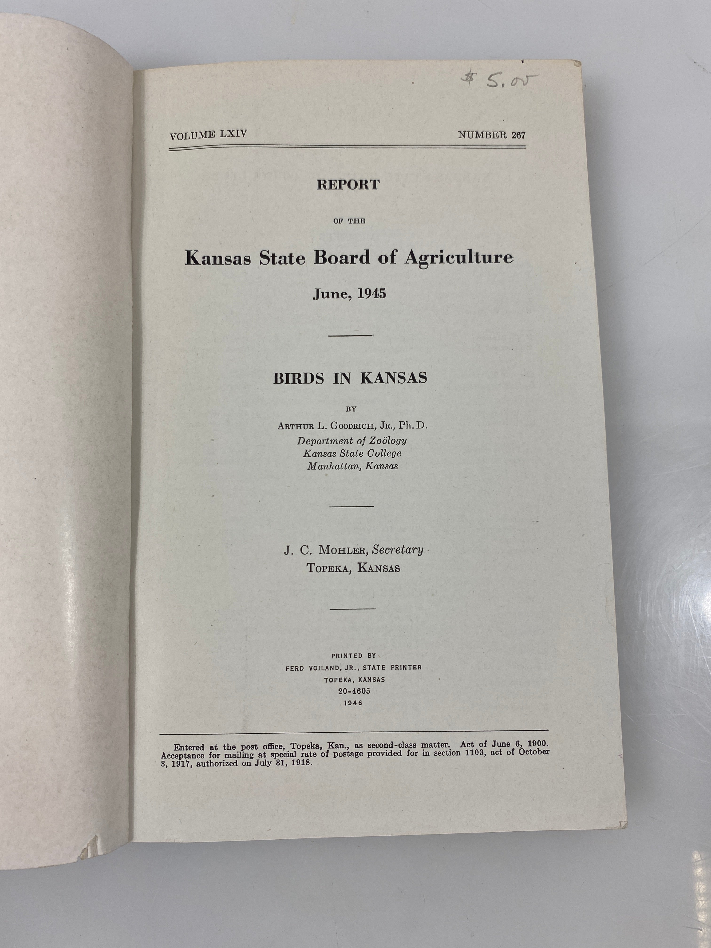 Birds in Kansas by Goodrich 1946 SC