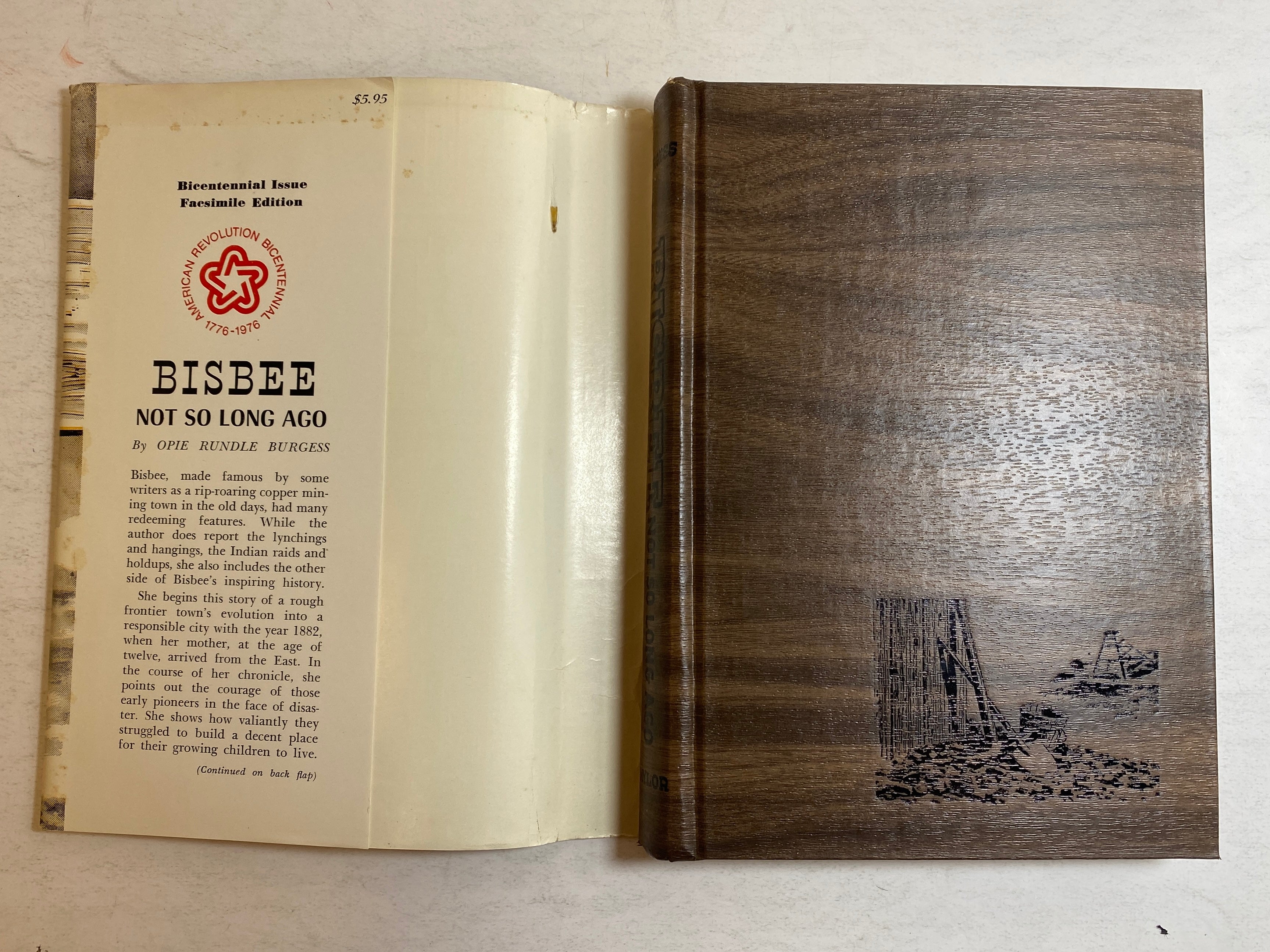 Bisbee Not So Long Ago by Burgess 1976 Facsimile Edition HC DJ