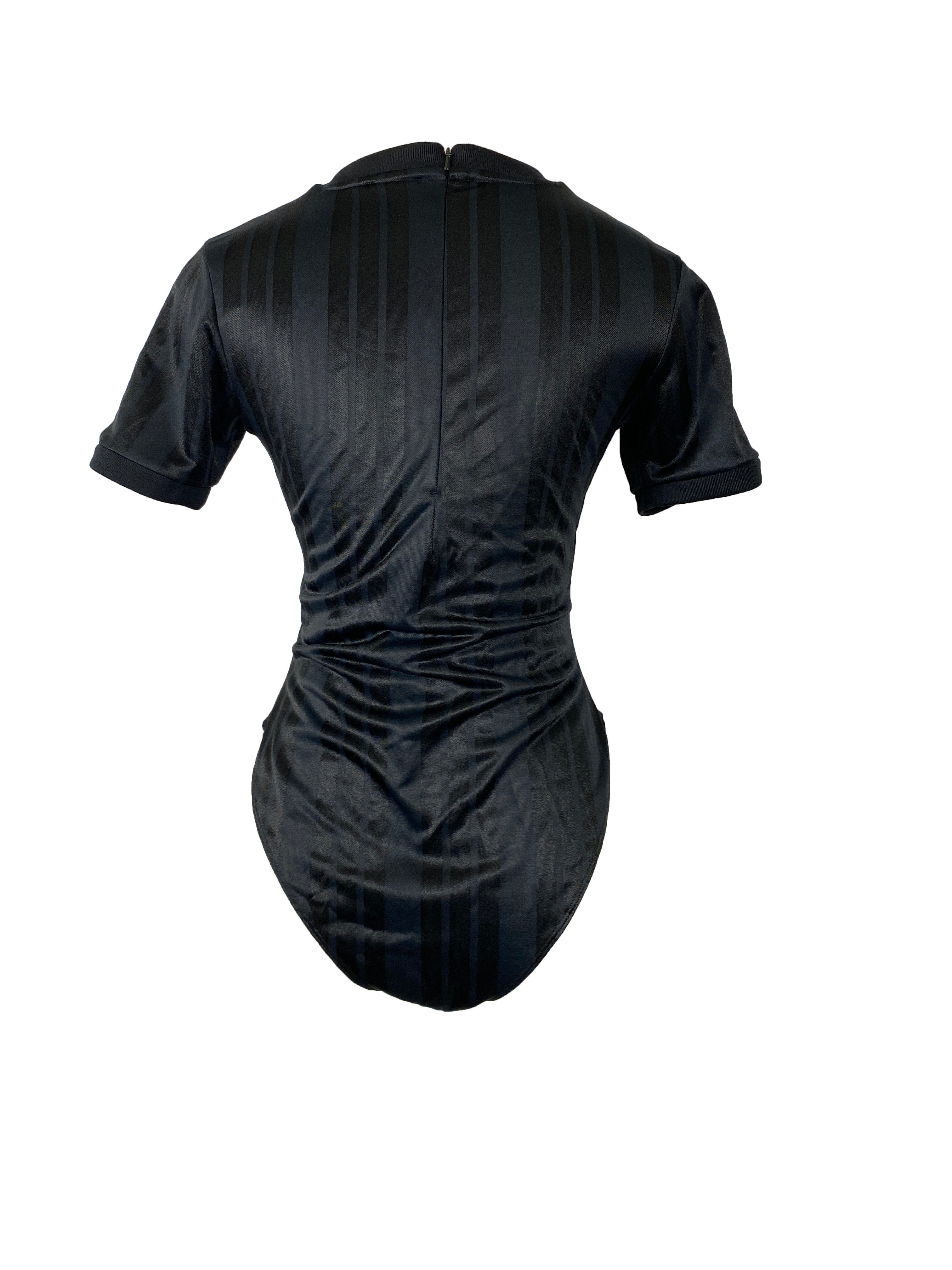 Black Adidas Originals 3-Stripe Short Sleeve Bodysuit Women's Size XS