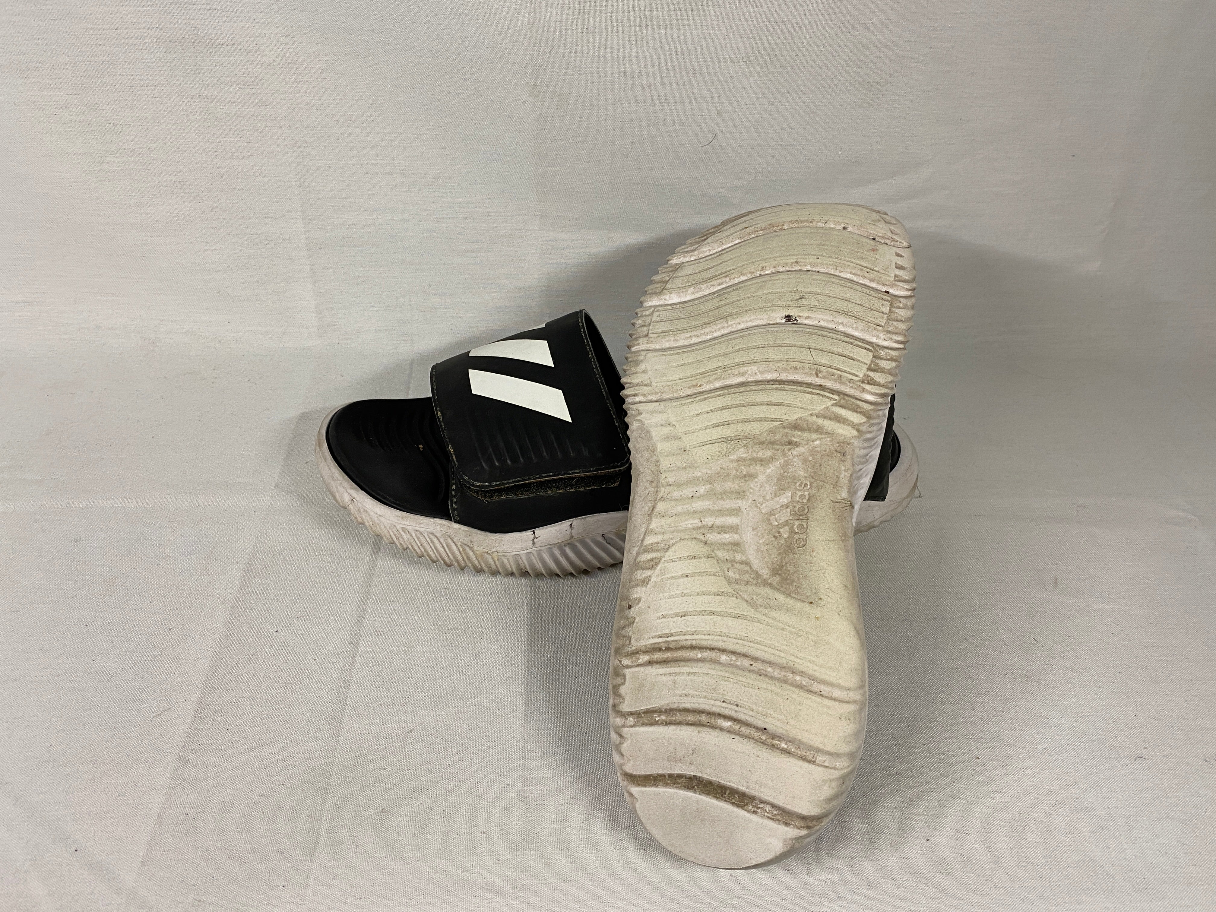 Black and White Adidas Alpha Bounce Slides Men's Size 10