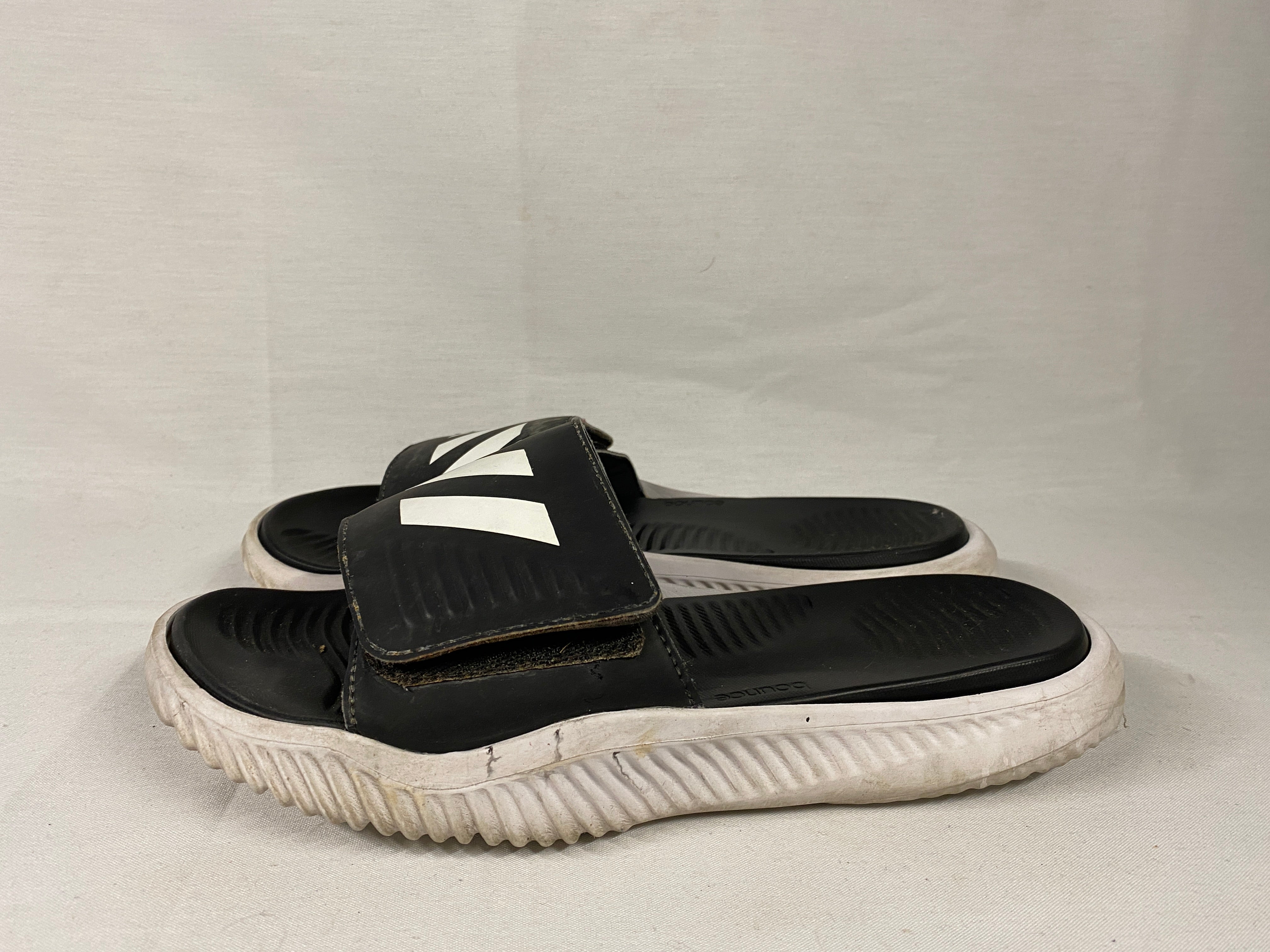 Black and White Adidas Alpha Bounce Slides Men's Size 10