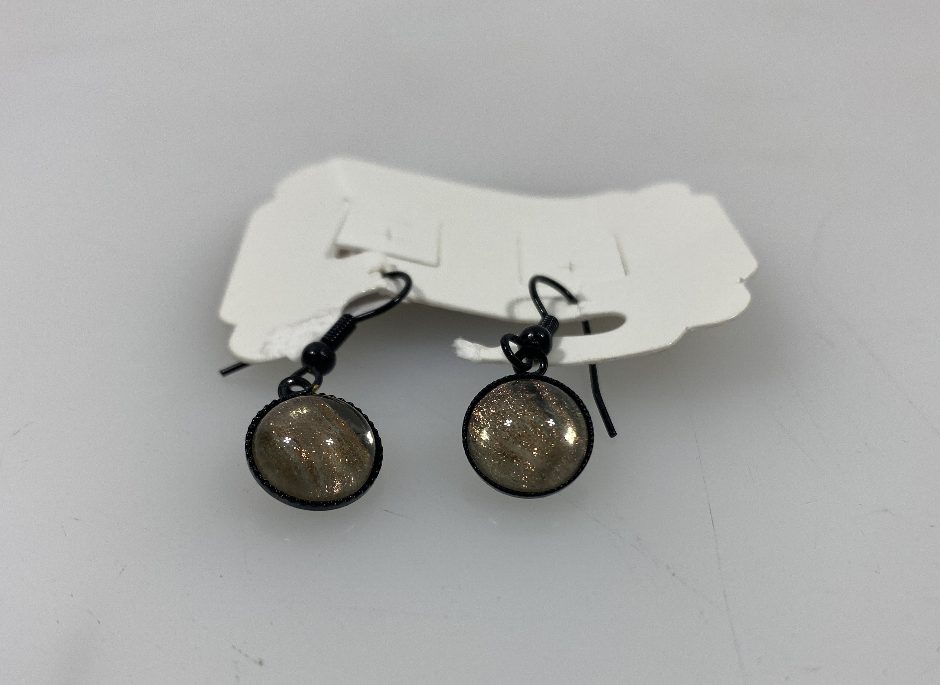 Black Bead Dangle Earrings