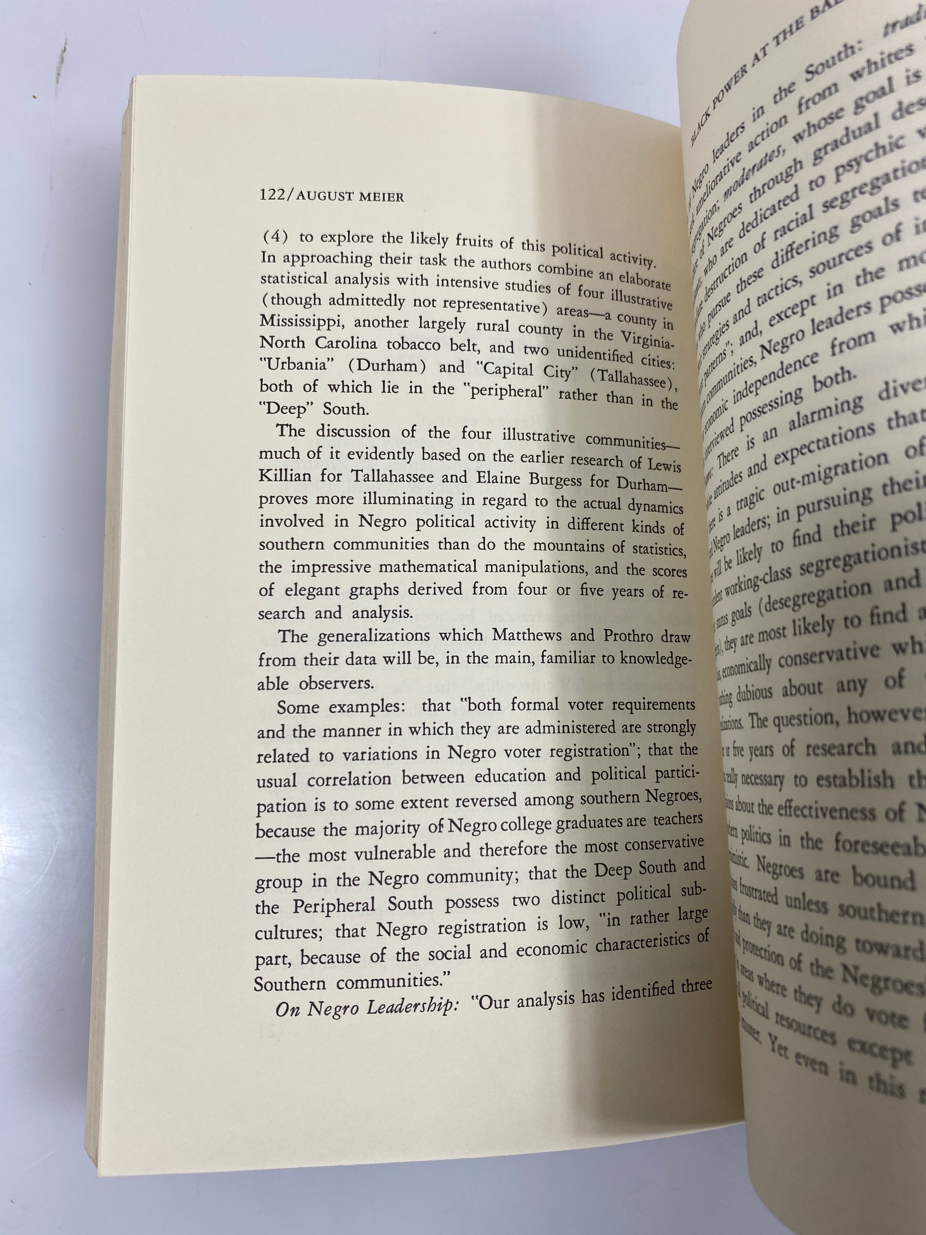 Black Experience The Transformation of Activism Meier 1970 SC