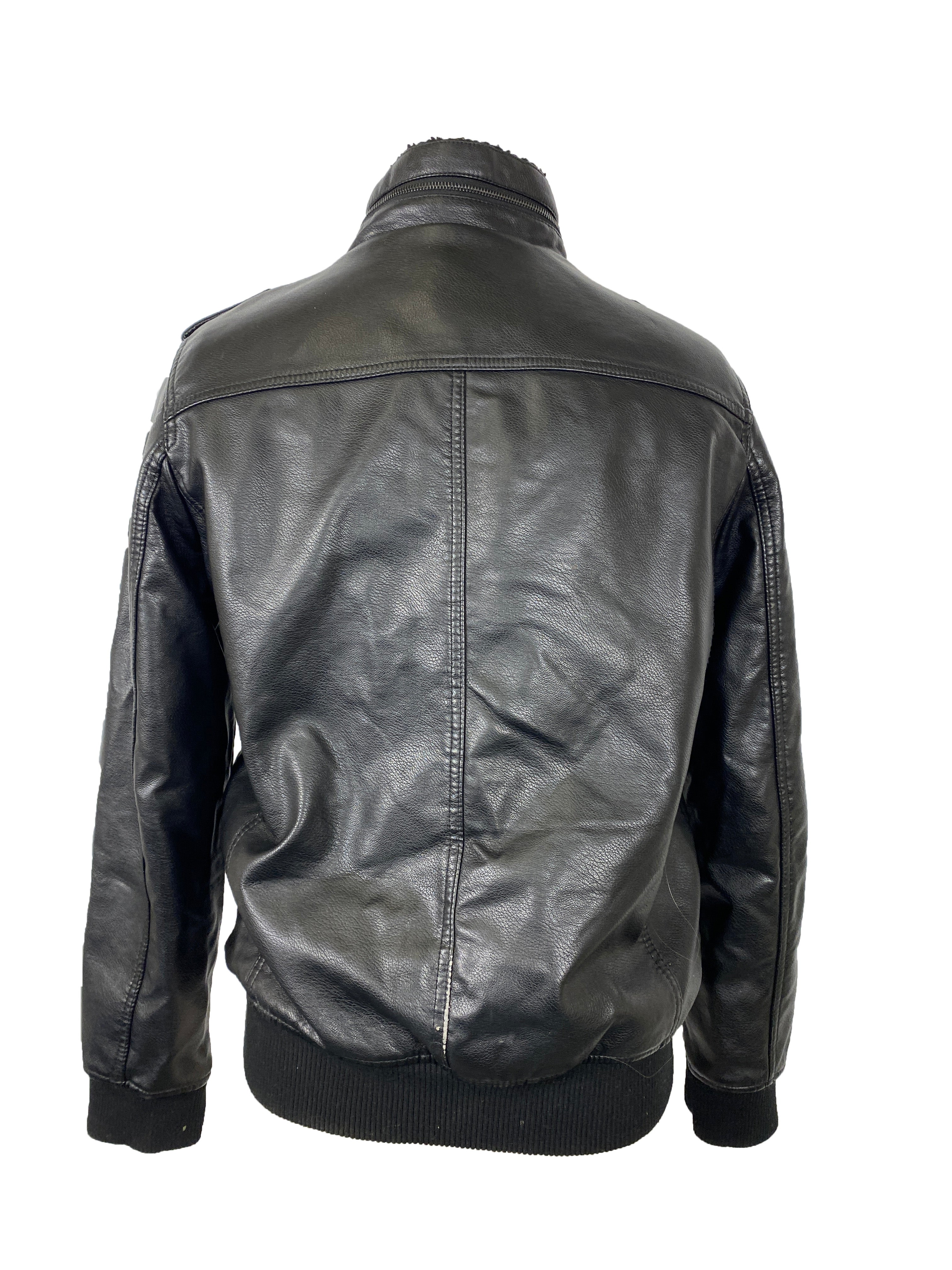 Black Levi Sherpa Lined Leather Jacket Men's Size S
