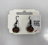 Black Metallic Light Brown Bead Dangle Earrings