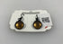 Black Metallic Light Brown Bead Dangle Earrings