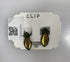 Black Metallic Yellow Teardrop and Green Beaded Clip Earrings
