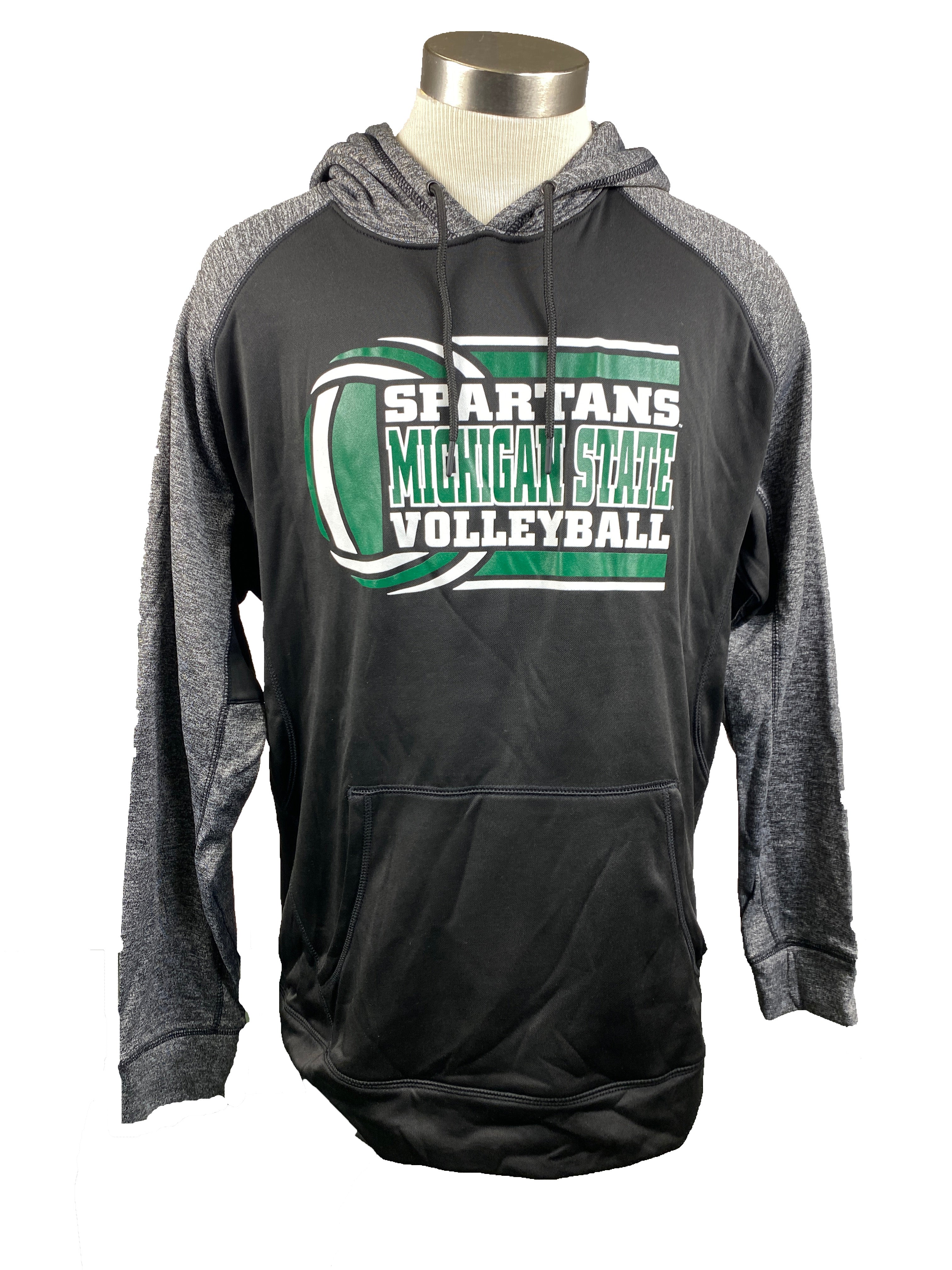 Black Michigan State Spartan Volleyball Hoodie Unisex Size L