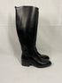 Black Nine West Barile Faux Leather Knee High Block Heel Boots Women's Size 6