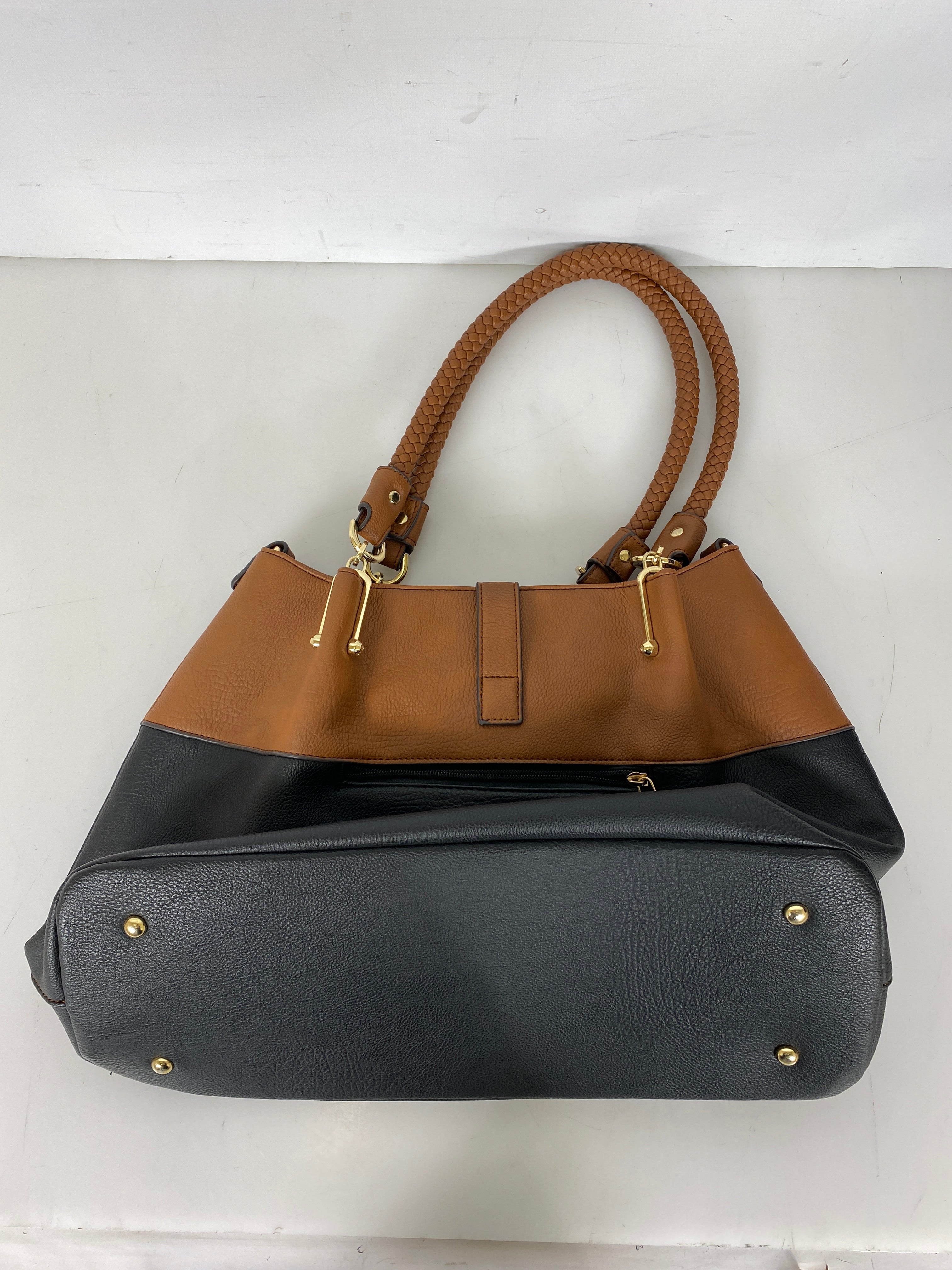 Black Rivet Leather Slouch Purse