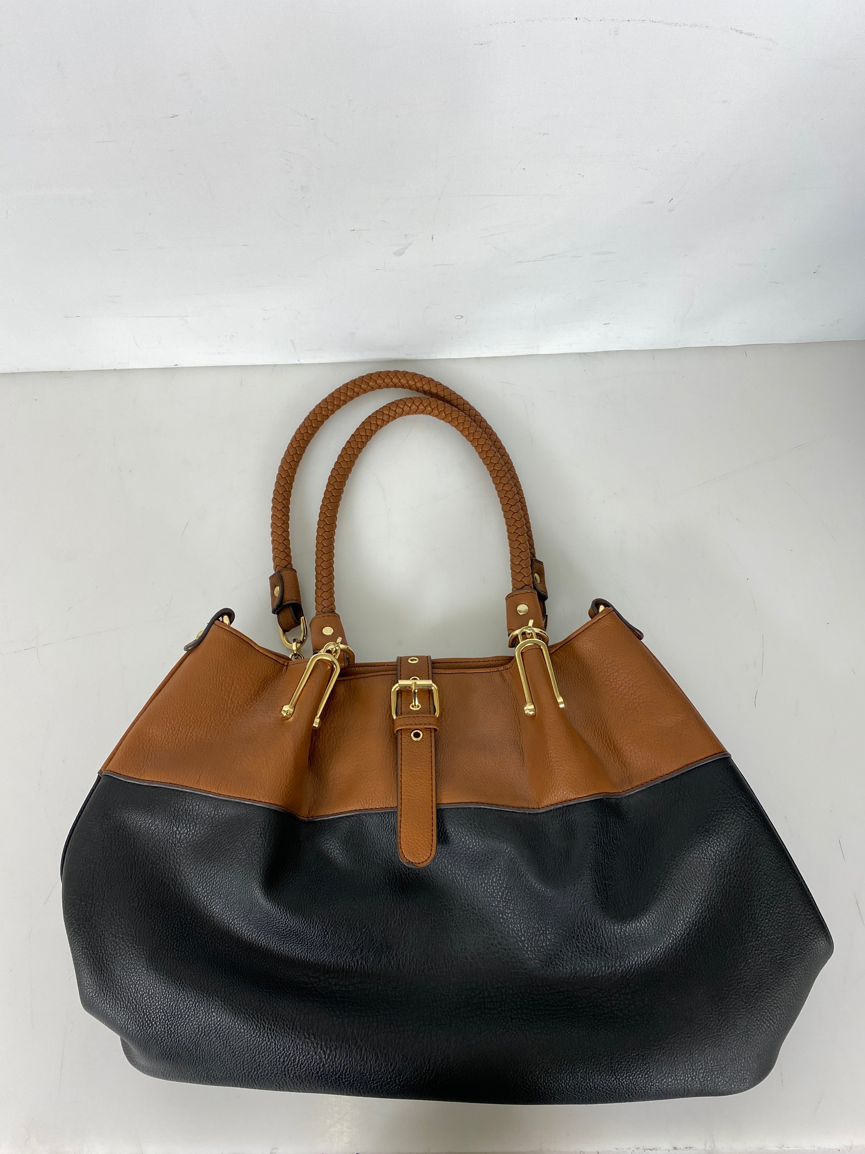Black Rivet Leather Slouch Purse