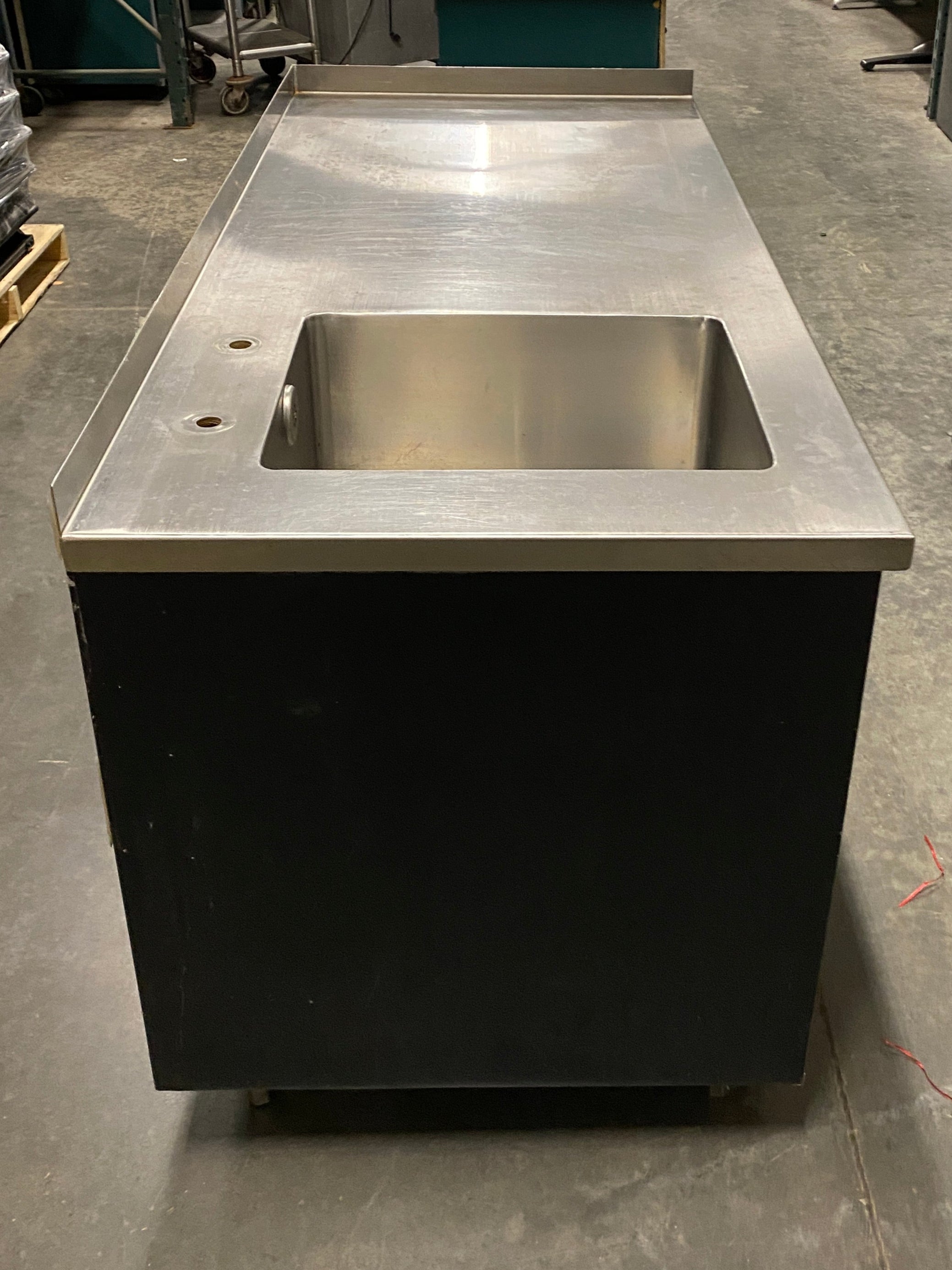 Black Stainless Steal Table w/ Storage Cabinet