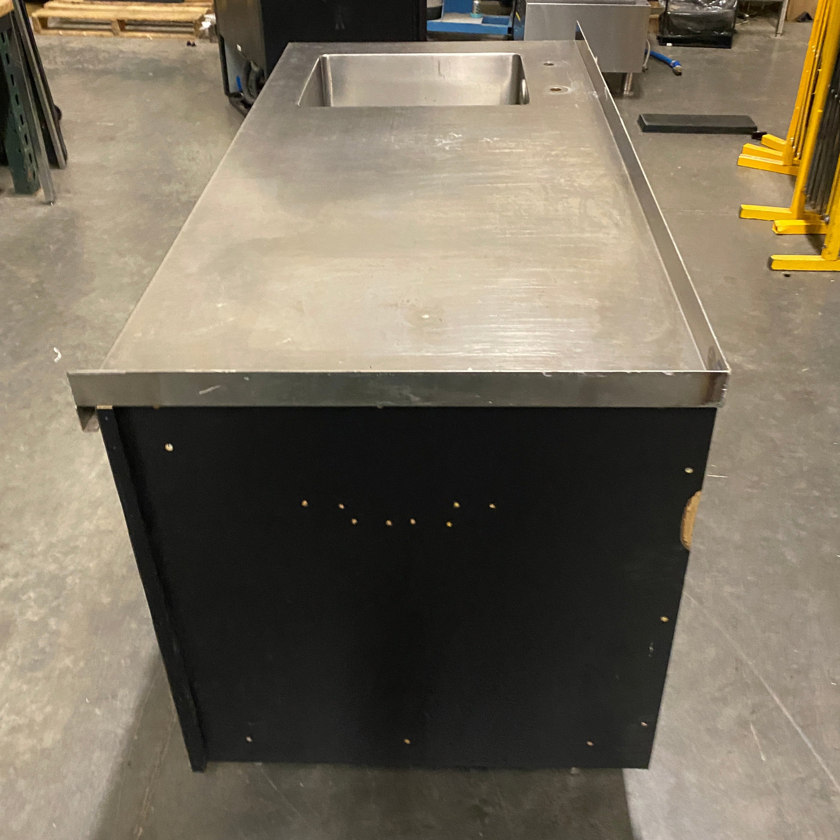 Black Stainless Steal Table w/ Storage Cabinet