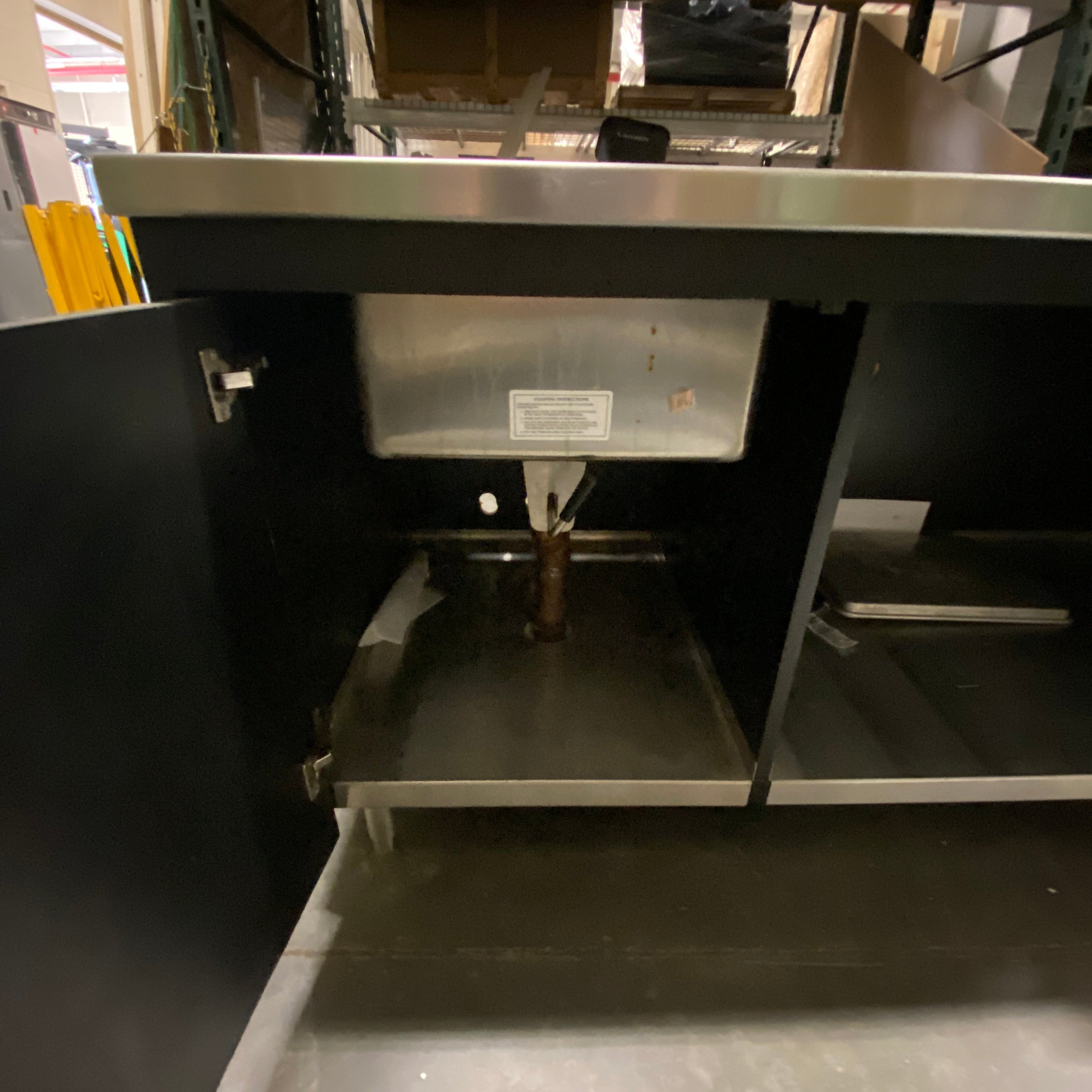 Black Stainless Steal Table w/ Storage Cabinet