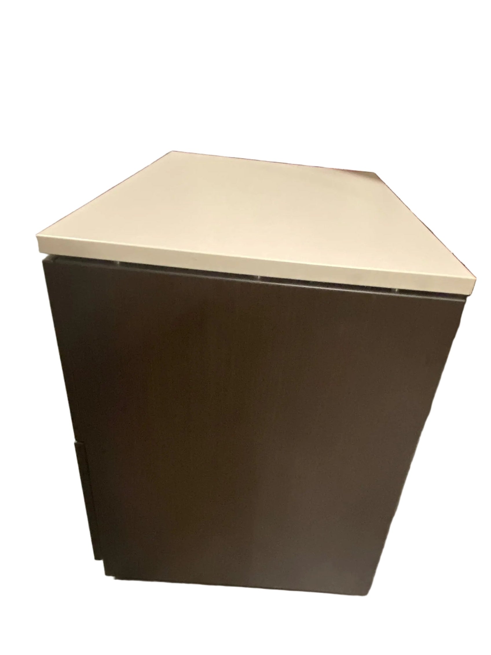 Black Wooden Office 2 Drawer Filing Cabinet With White Laminate Top