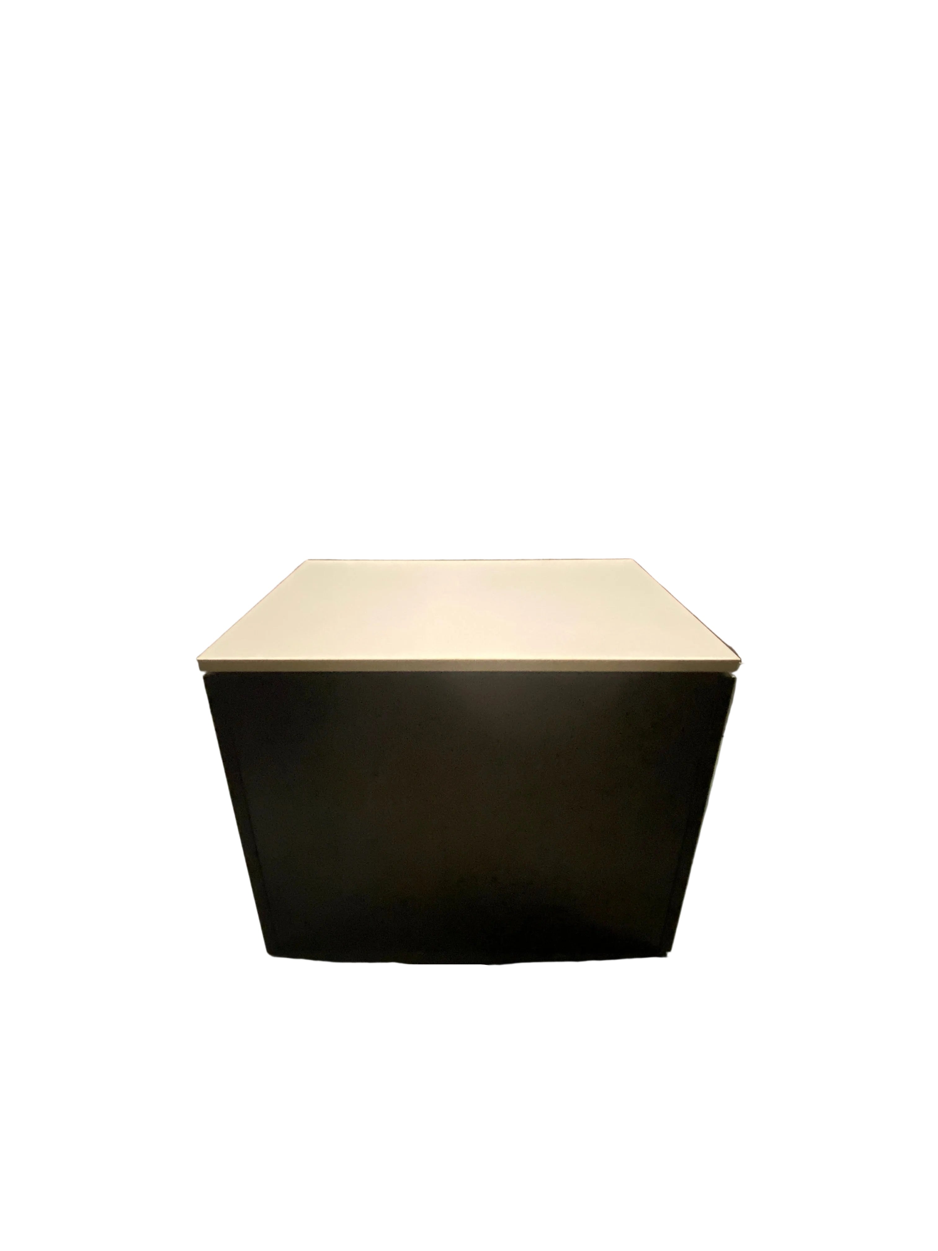 Black Wooden Office 2 Drawer Filing Cabinet With White Laminate Top