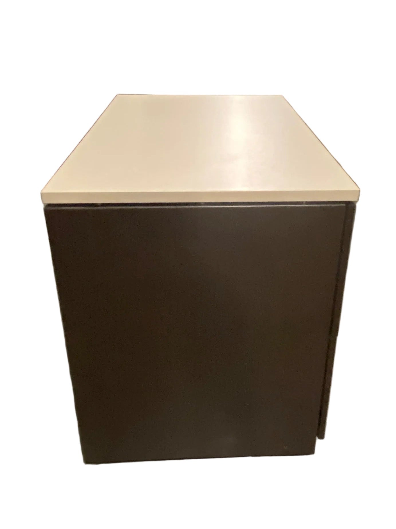 Black Wooden Office 2 Drawer Filing Cabinet With White Laminate Top