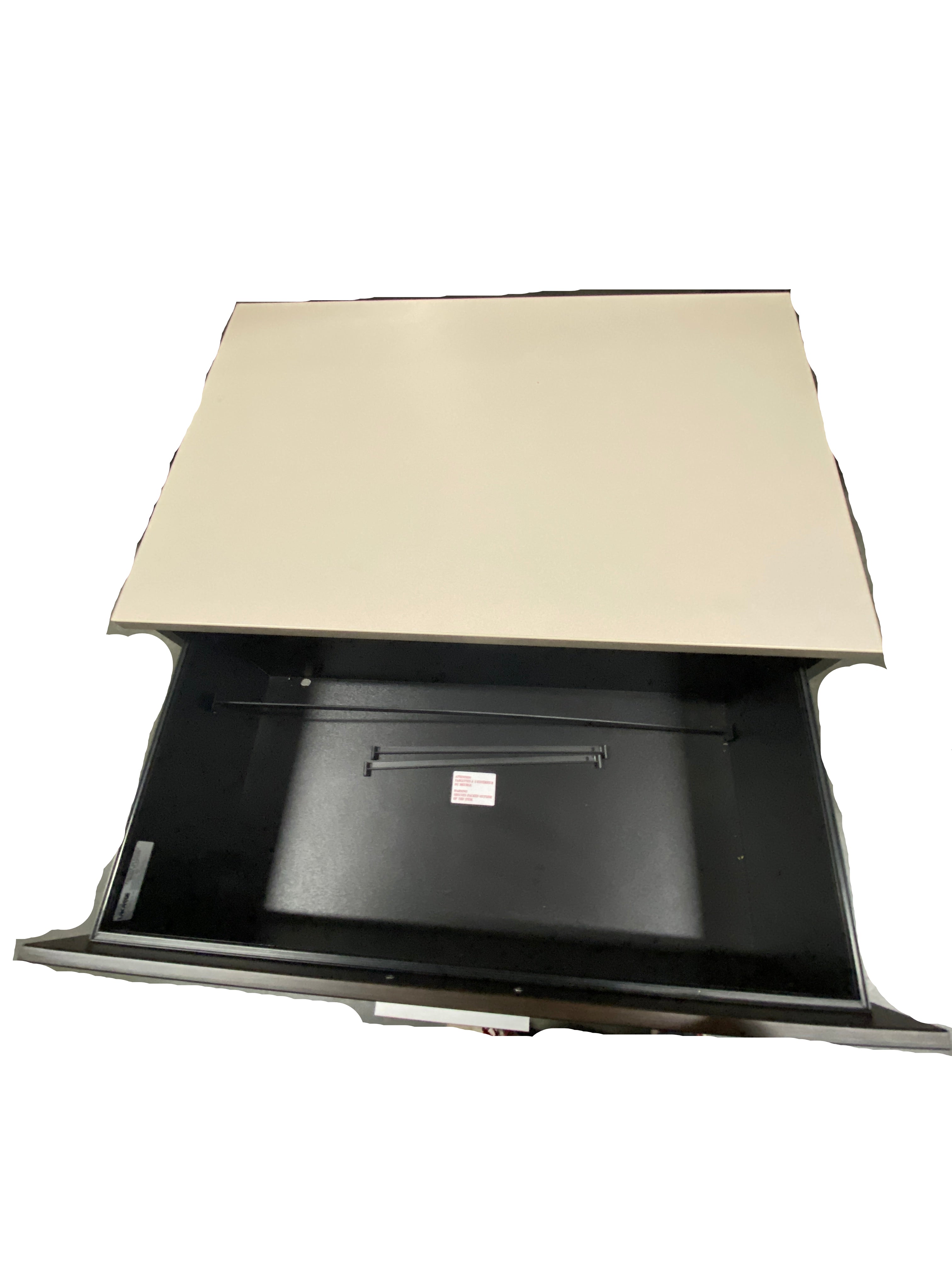 Black Wooden Office 2 Drawer Filing Cabinet With White Laminate Top