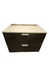 Black Wooden Office 2 Drawer Filing Cabinet With White Laminate Top