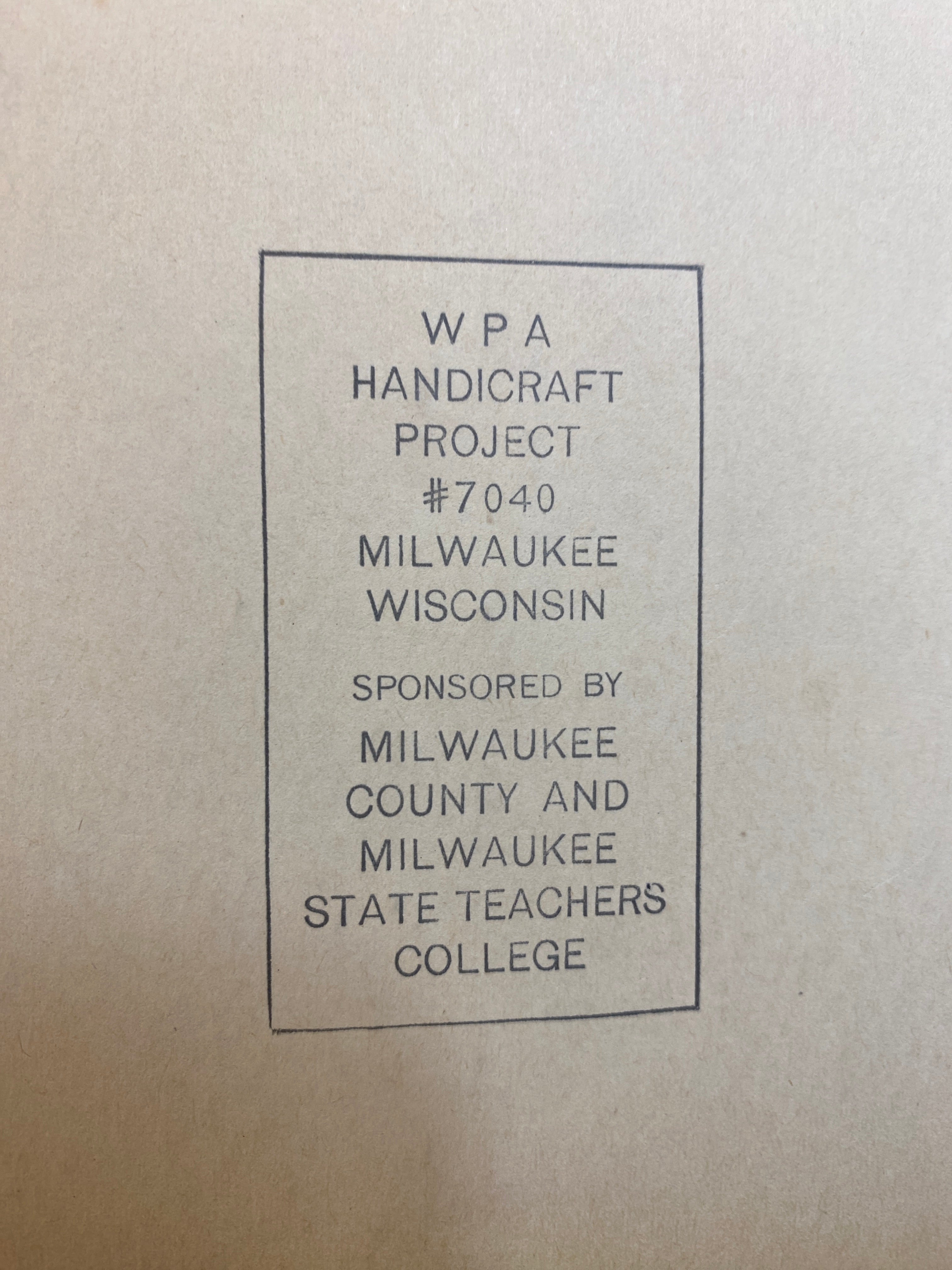 Block Print Textile Design by Milwaukee WPA Handicraft Project Depression Era