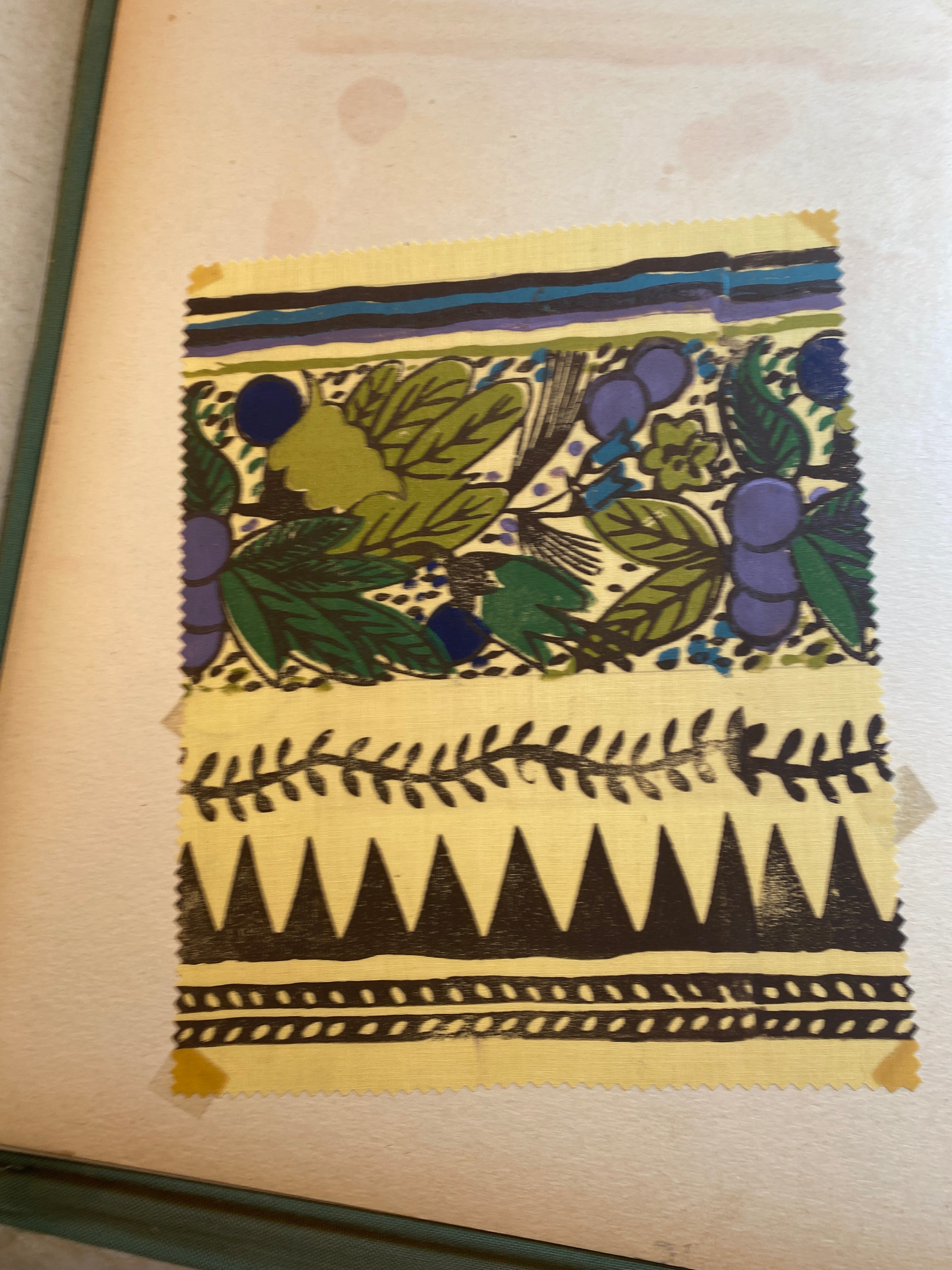 Block Print Textile Design by Milwaukee WPA Handicraft Project Depression Era