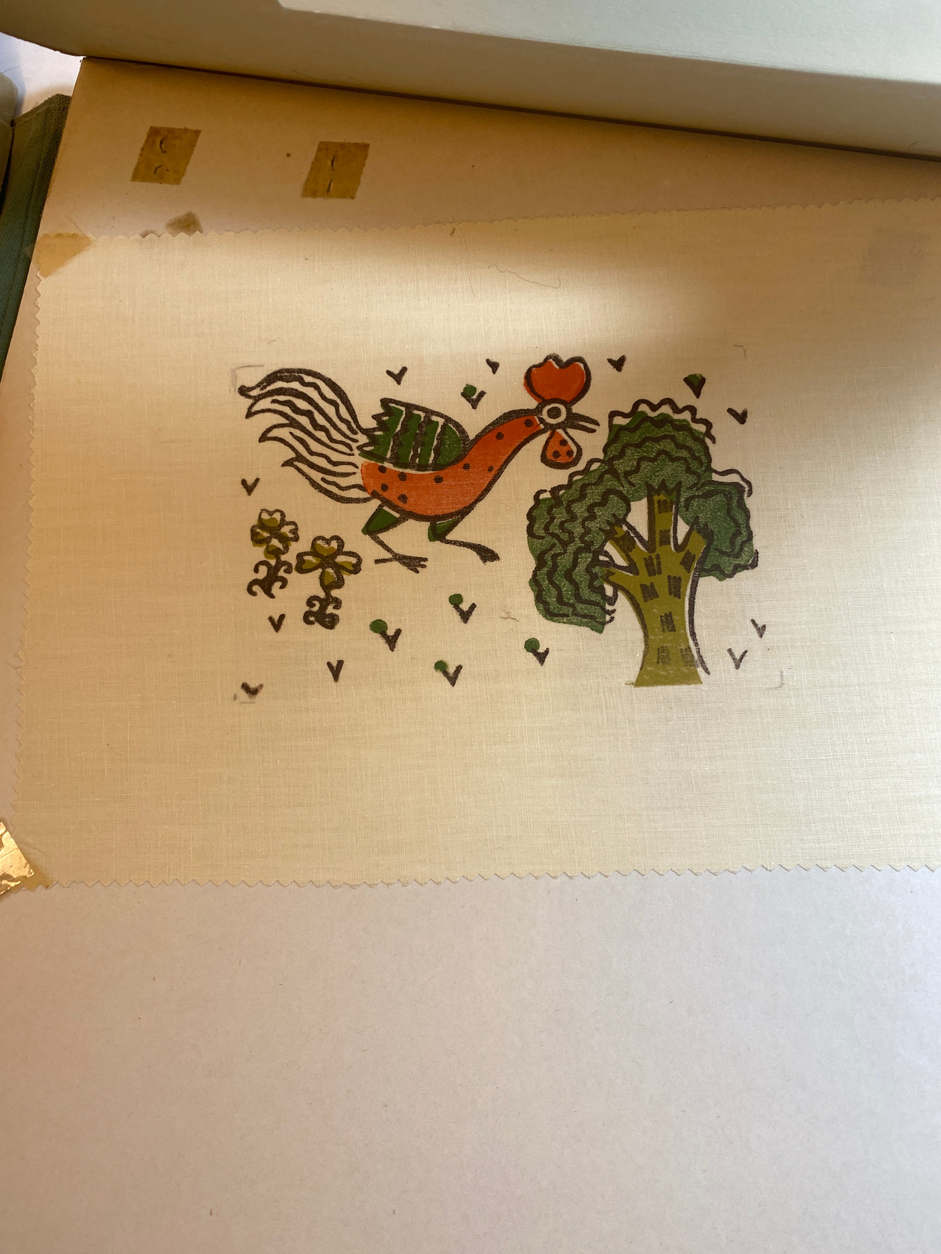 Block Print Textile Design by Milwaukee WPA Handicraft Project Depression Era