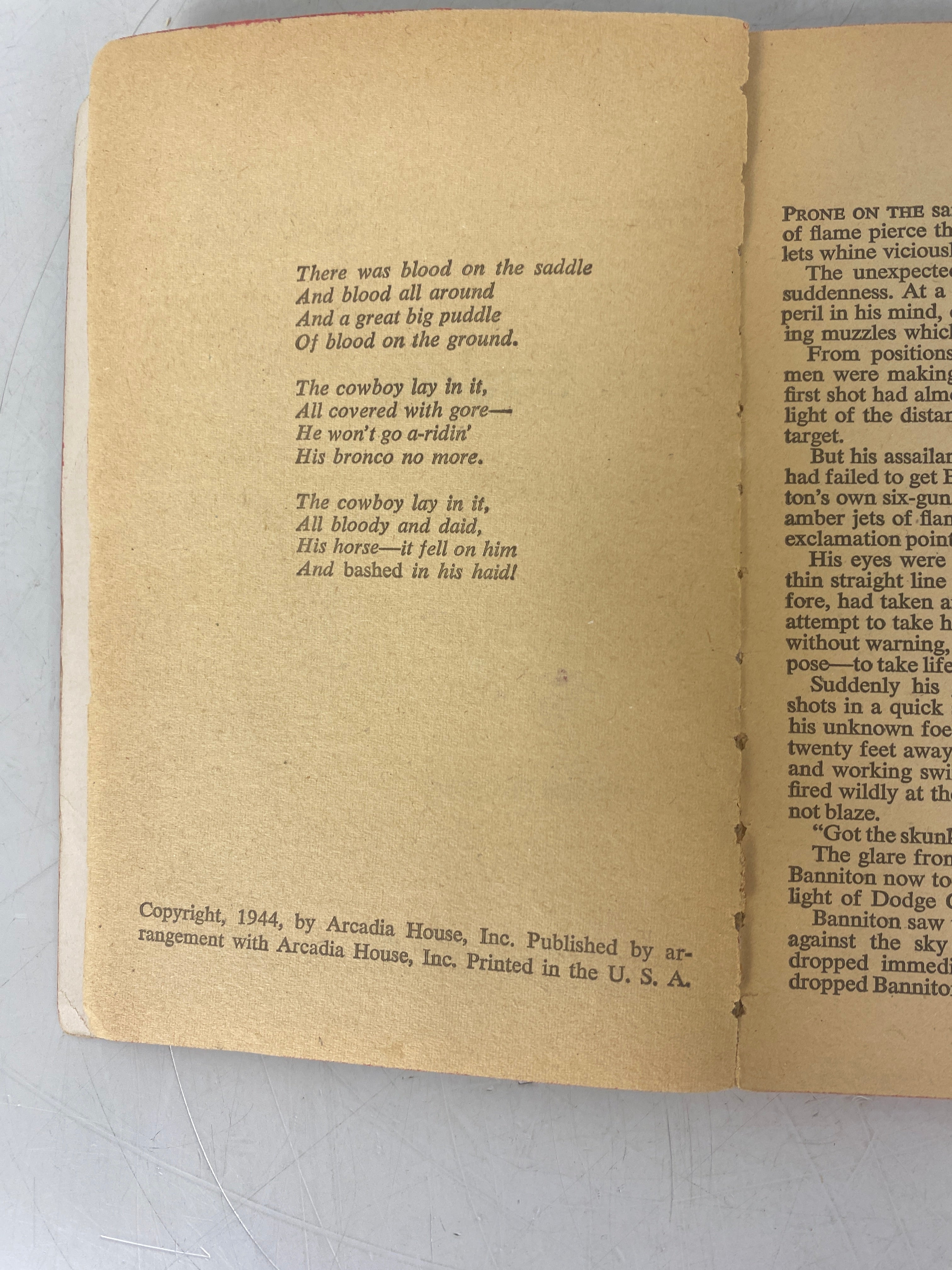 Blood on the Saddle Johnston McCulley SC