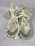Blowfish Off-White High-Top Sneakers w/ Side Zippers and Distressed Canvas Women's Size 7.5/8