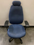 Blue Patterned Upholstered Adjustable Office Chair