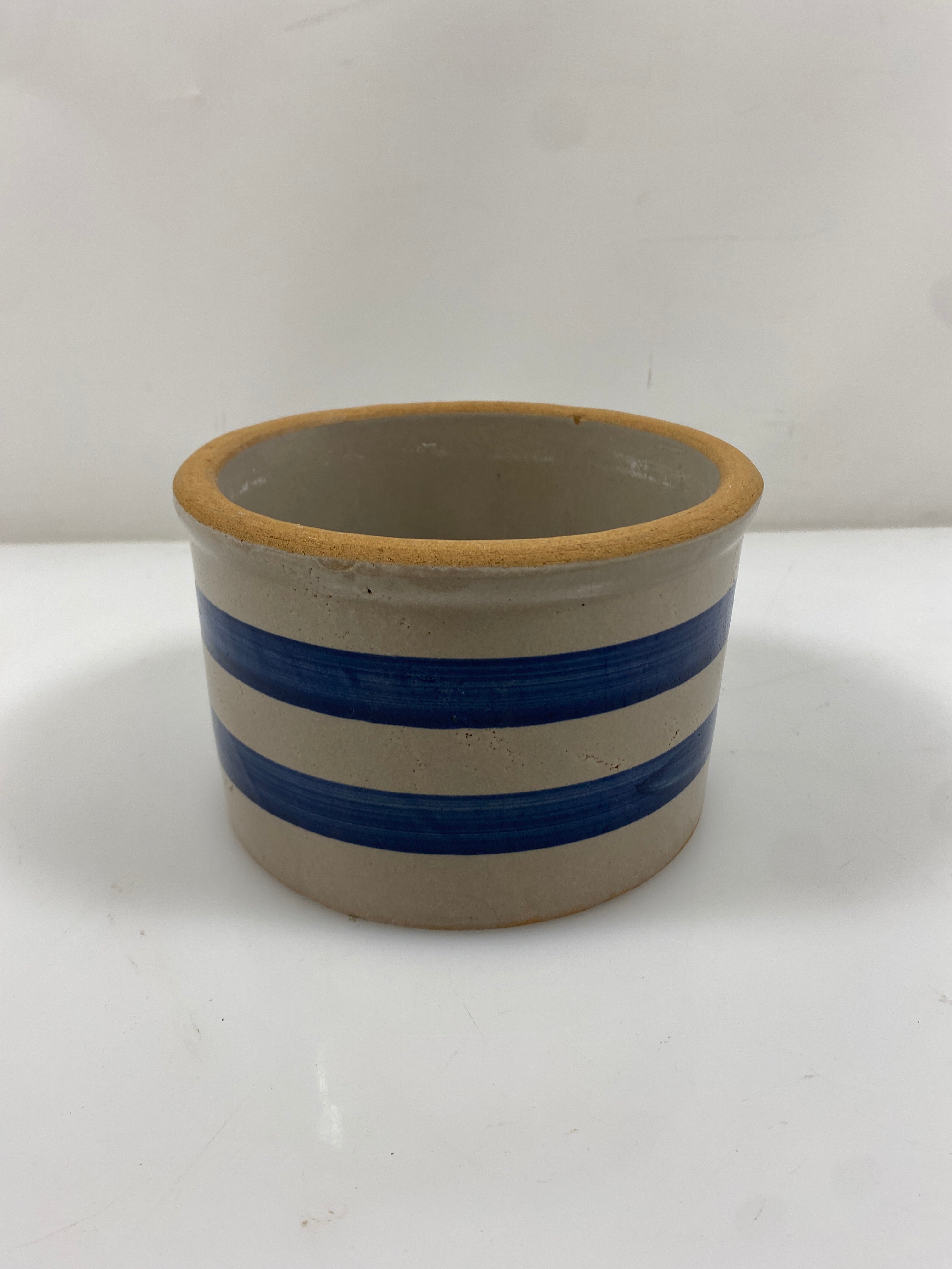 Blue Striped Flower Pot