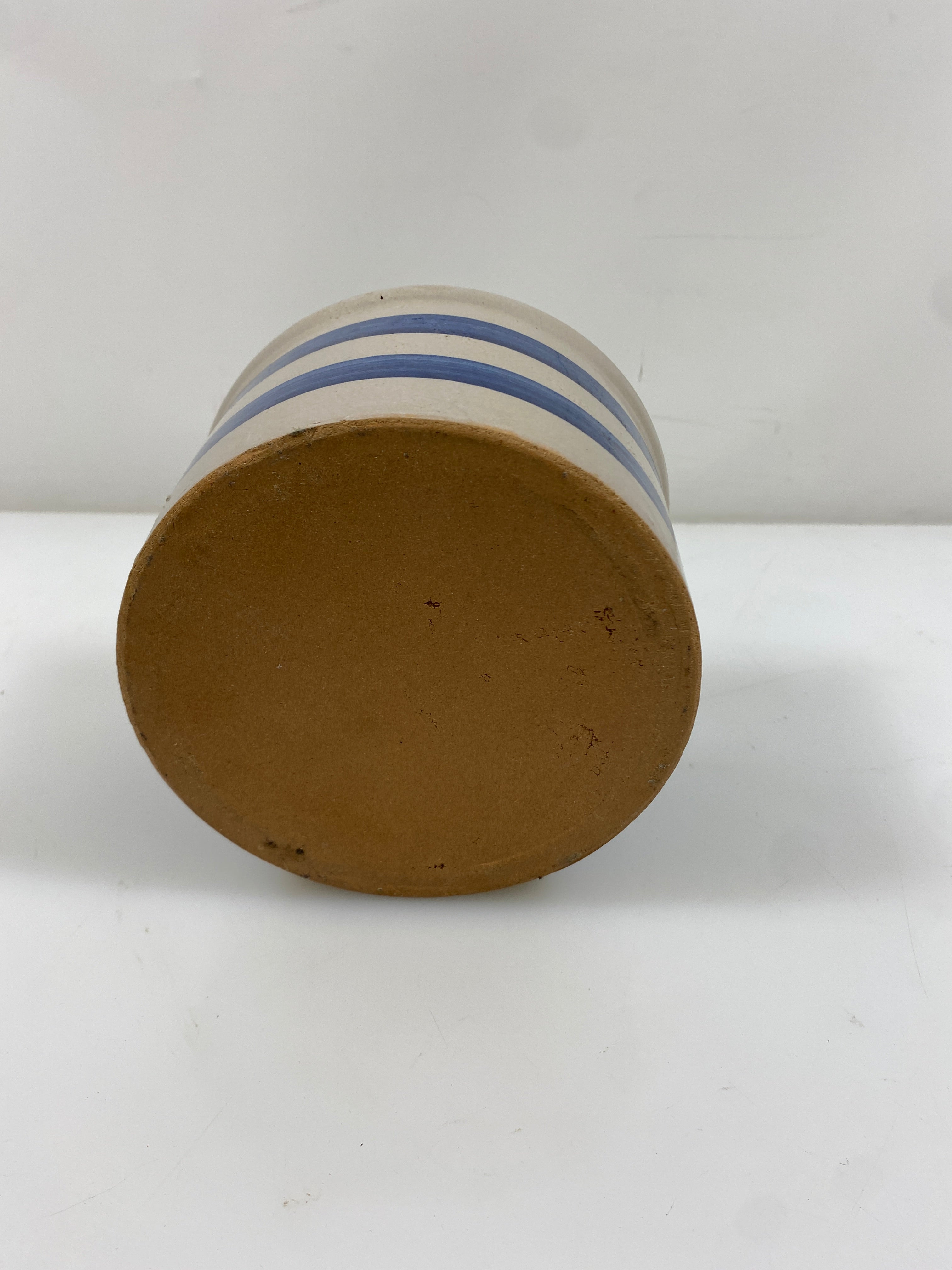 Blue Striped Flower Pot