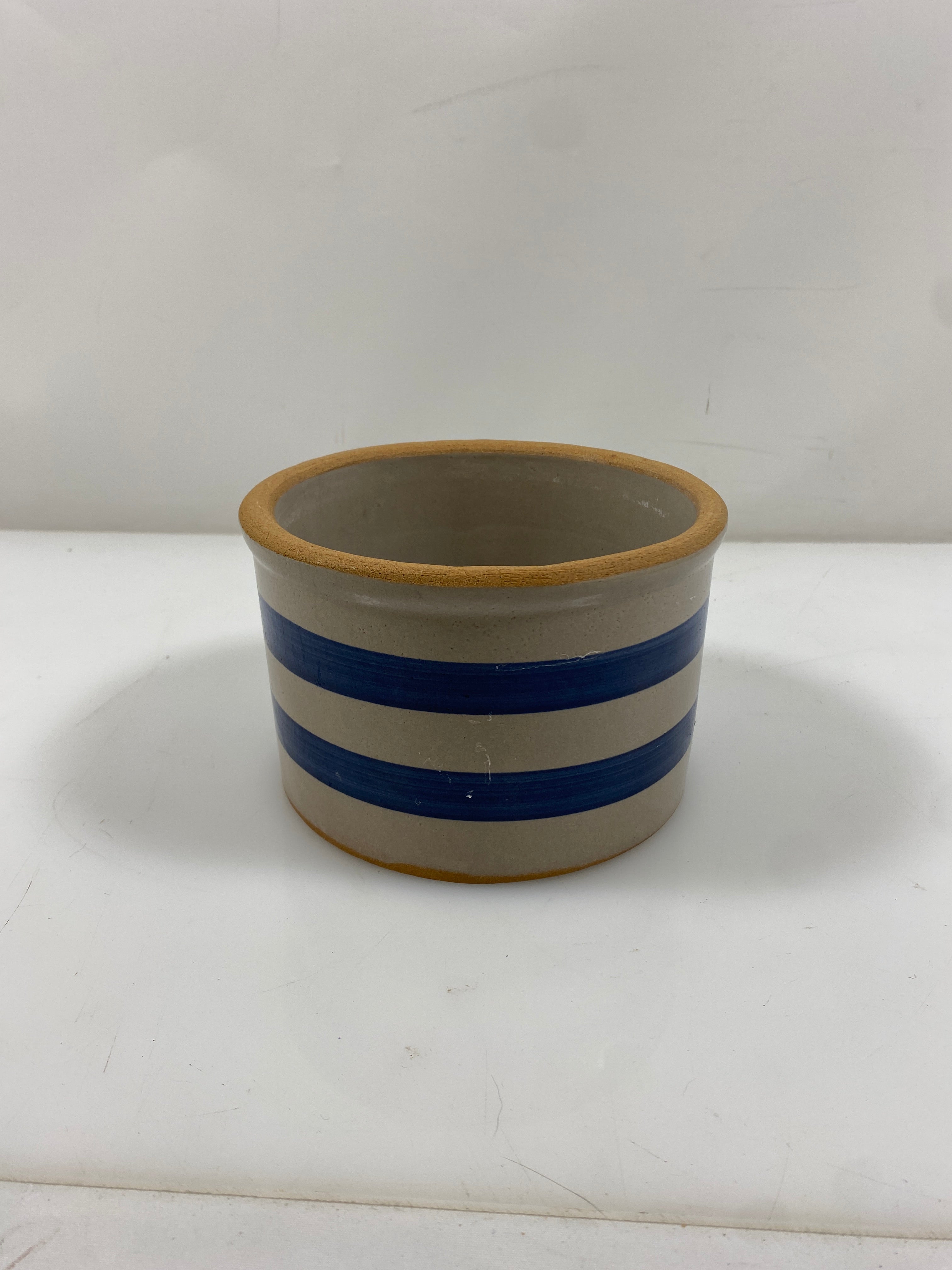 Blue Striped Flower Pot