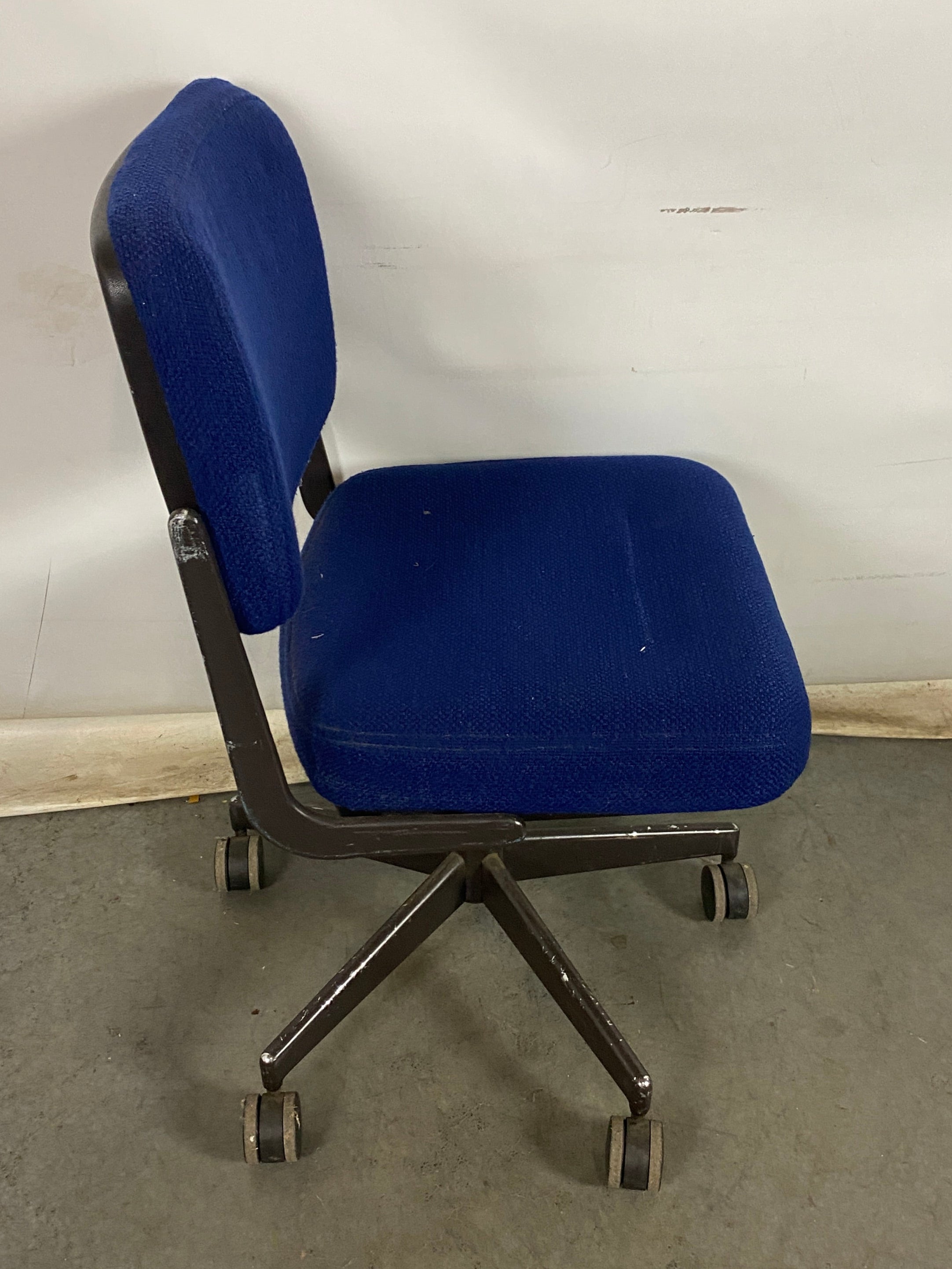 Blue Upholstered Rolling Chair
